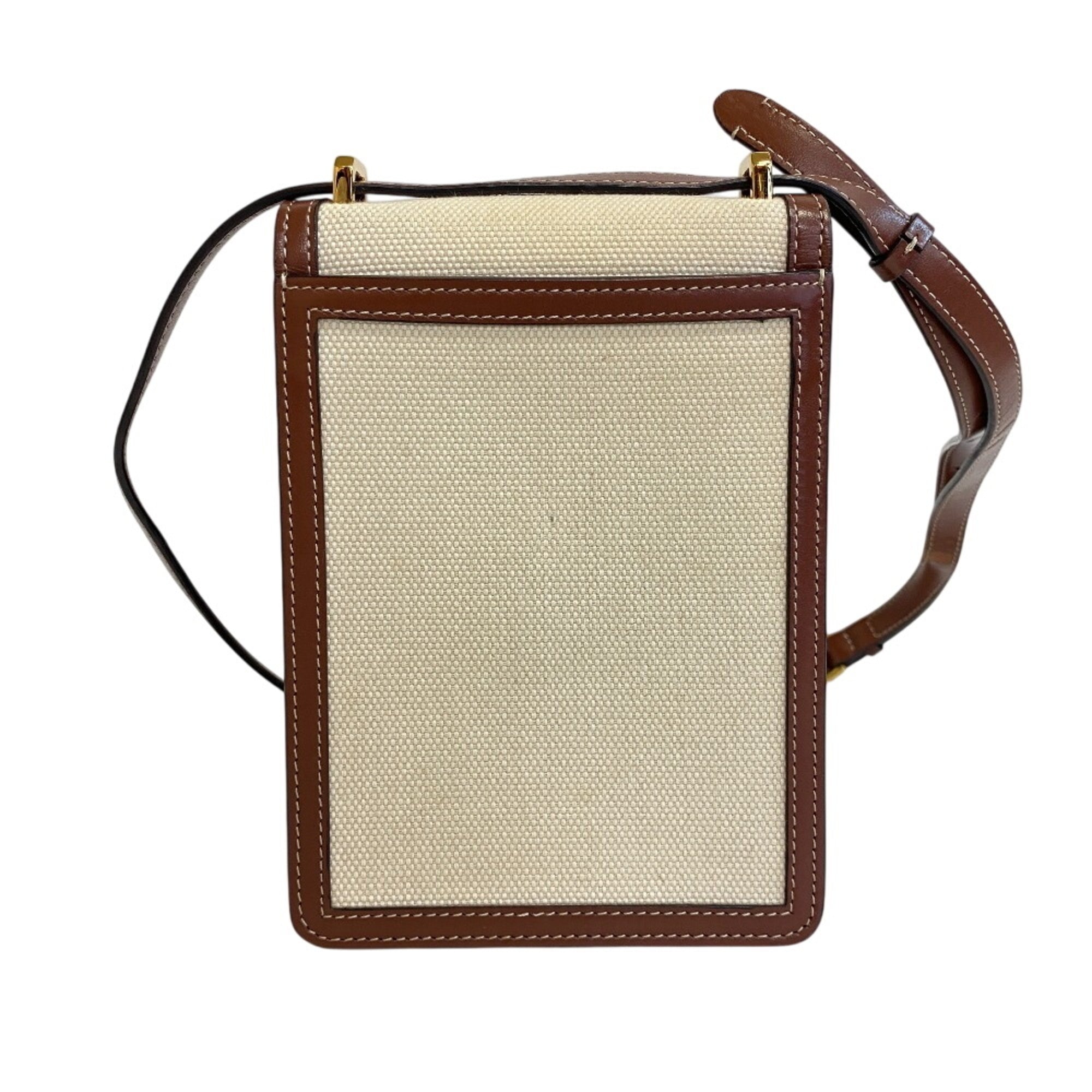 Tory Burch Brown Canvas Shoulder Bag (Pre-Owned)