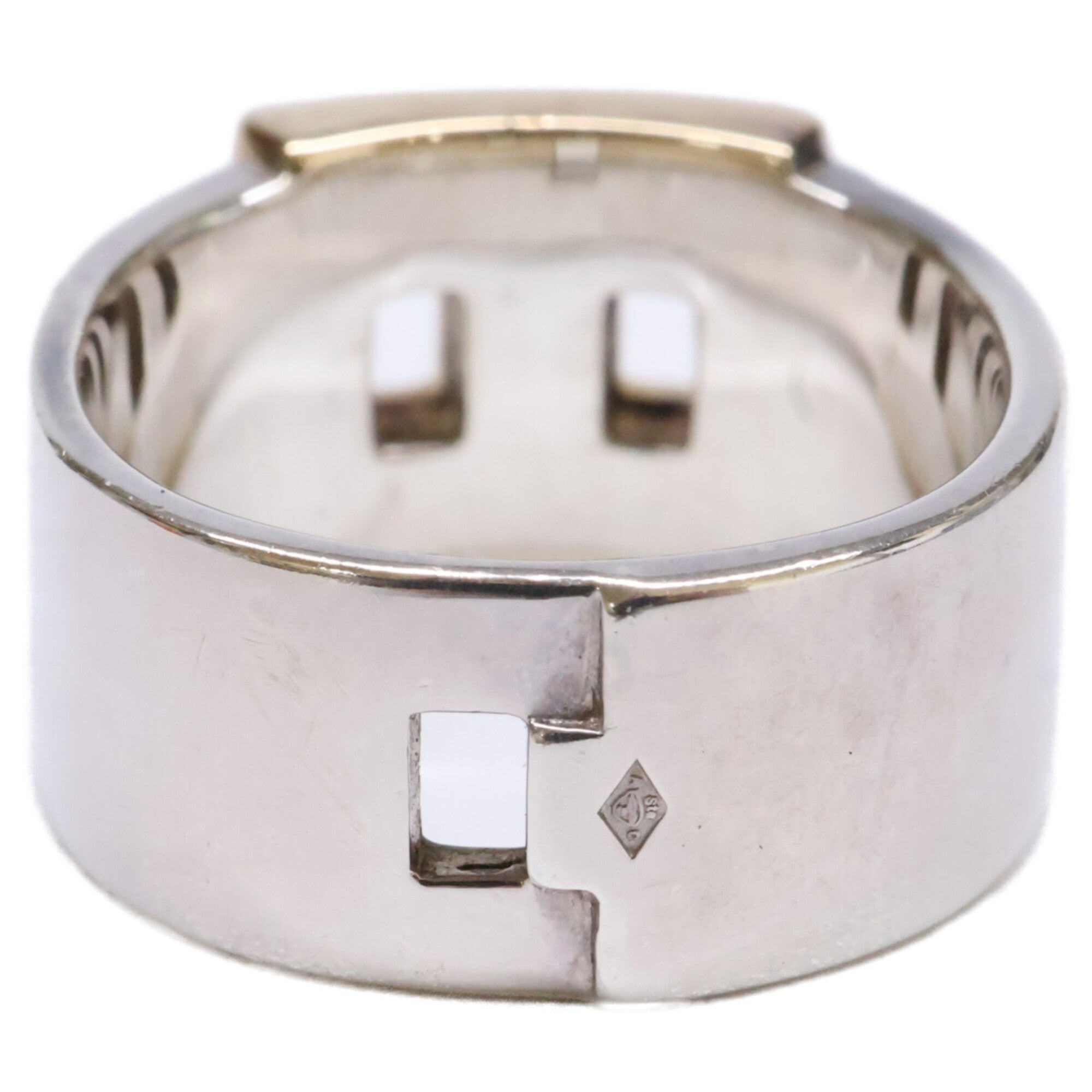 Hermes Silver Yellow Gold Silver 925 Band Ring (Pre-Owned)