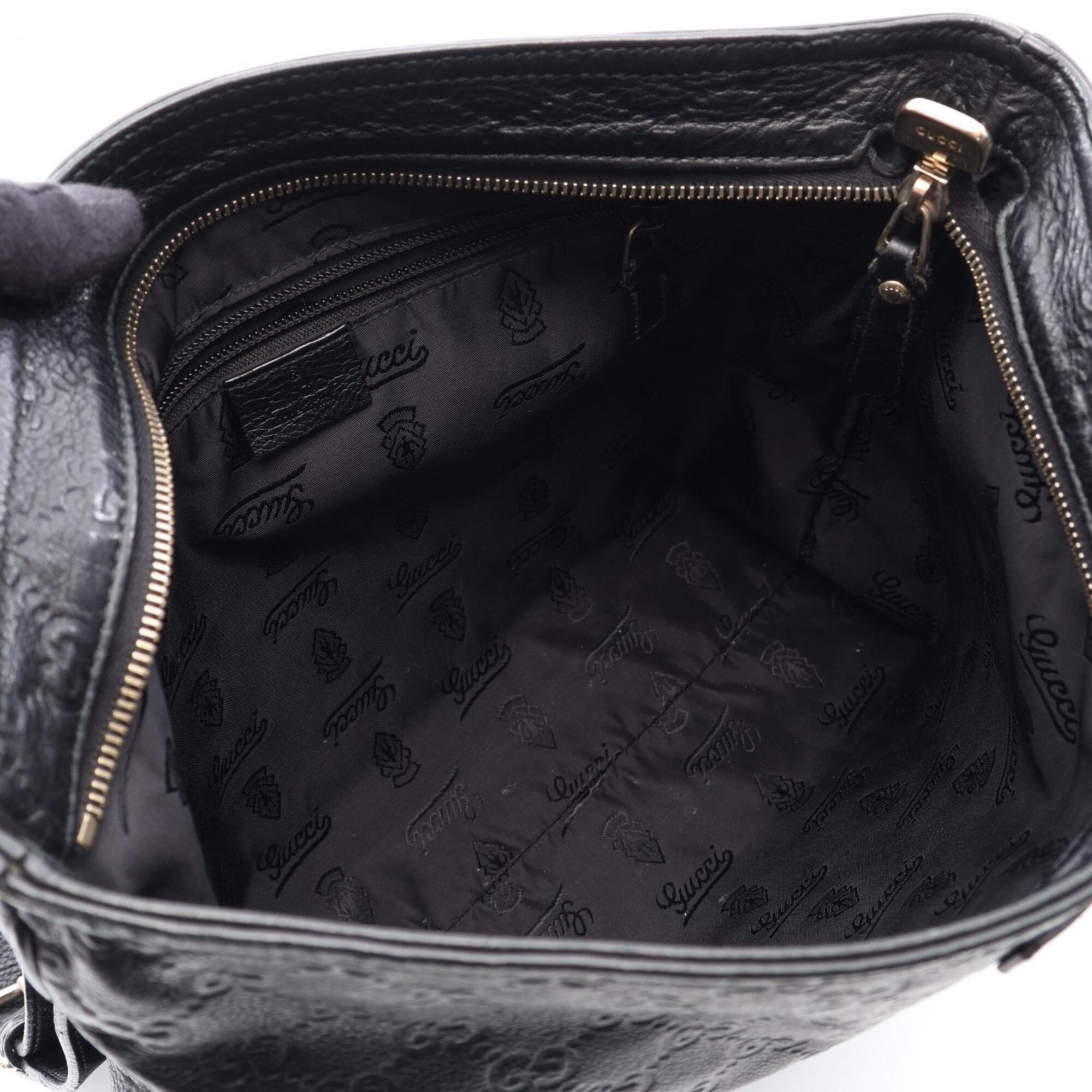 Gucci Black Leather Handbag Shoulder Bag (Pre-Owned)