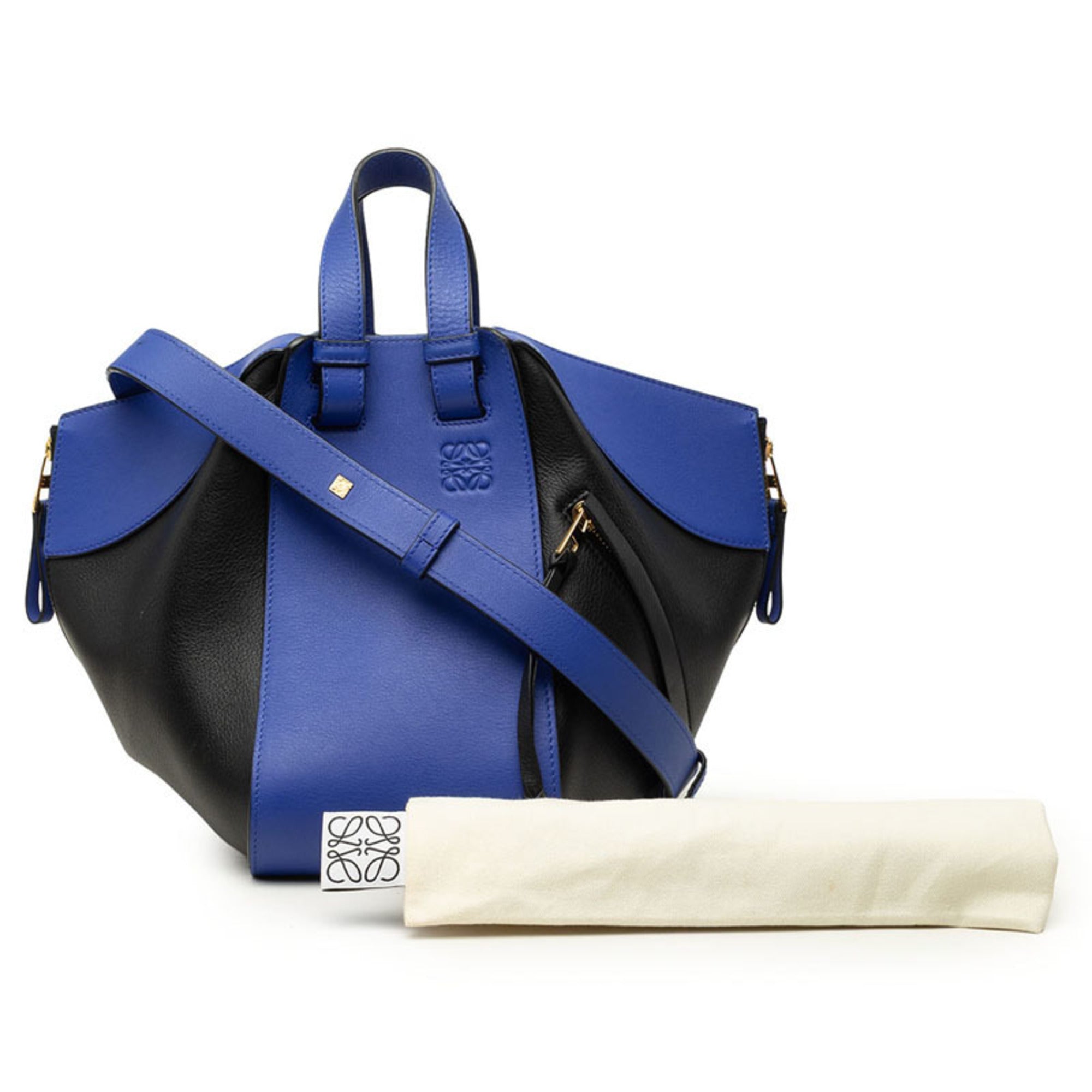 Loewe Black Blue Leather Handbag Shoulder Bag (Pre-Owned)