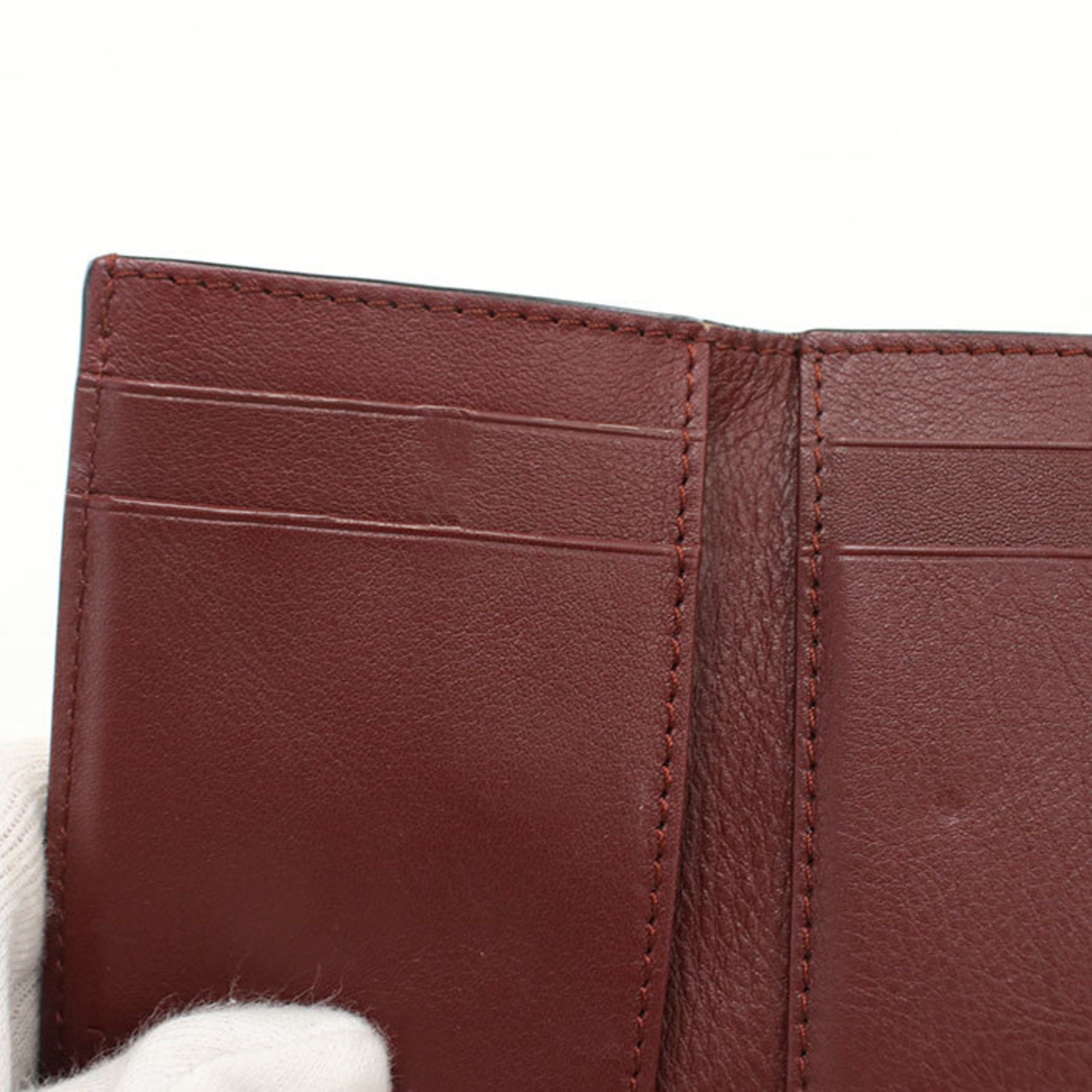 Loewe Wine Leather Wallet (Tri-Fold) (Pre-Owned)