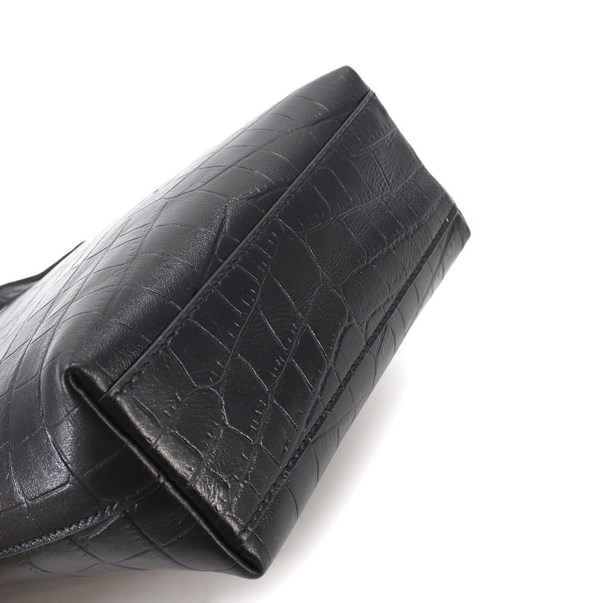 Saint Laurent Black Leather Handbag Tote Bag (Pre-Owned)