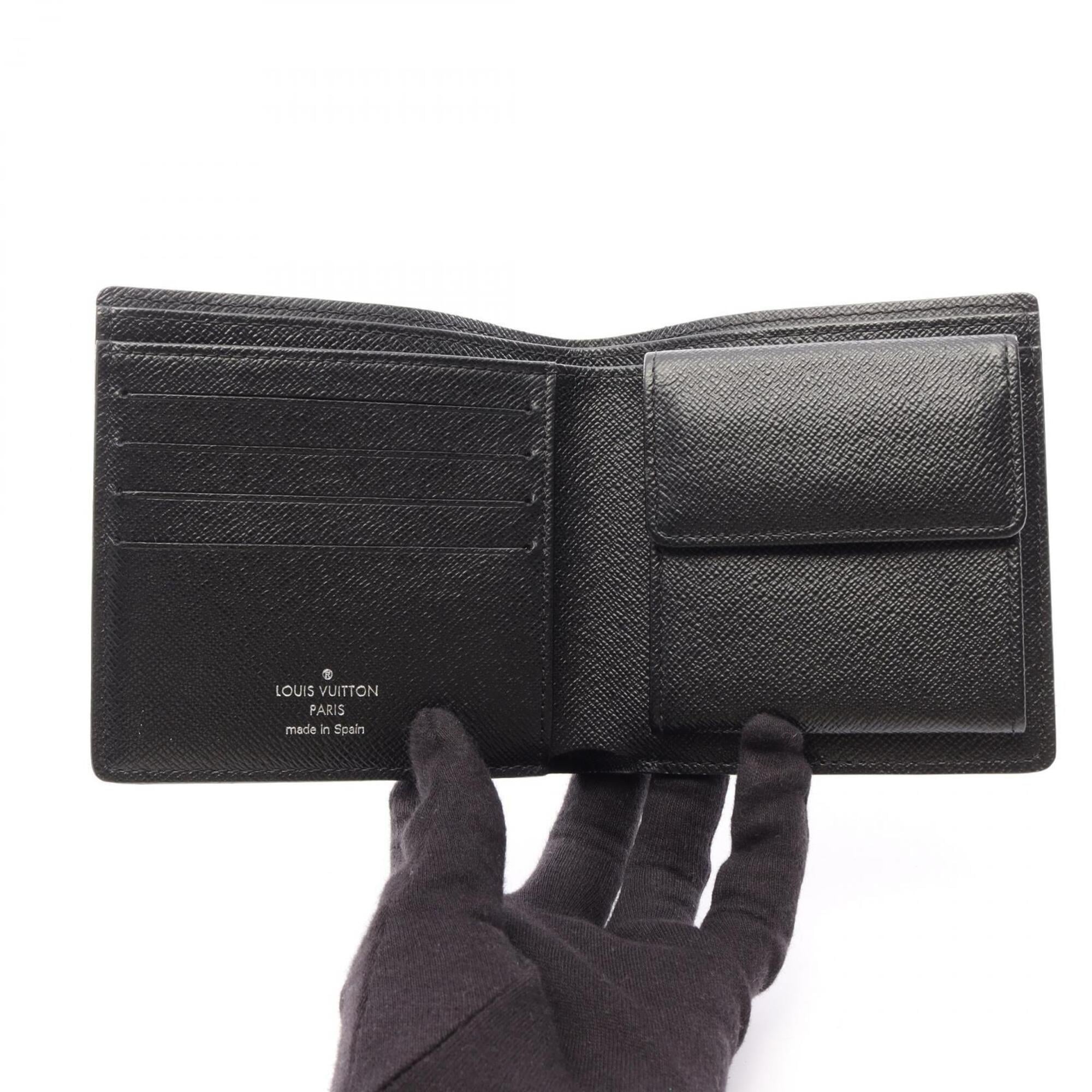 Louis Vuitton Black Leather Pvc Wallet (Bi-Fold) (Pre-Owned)