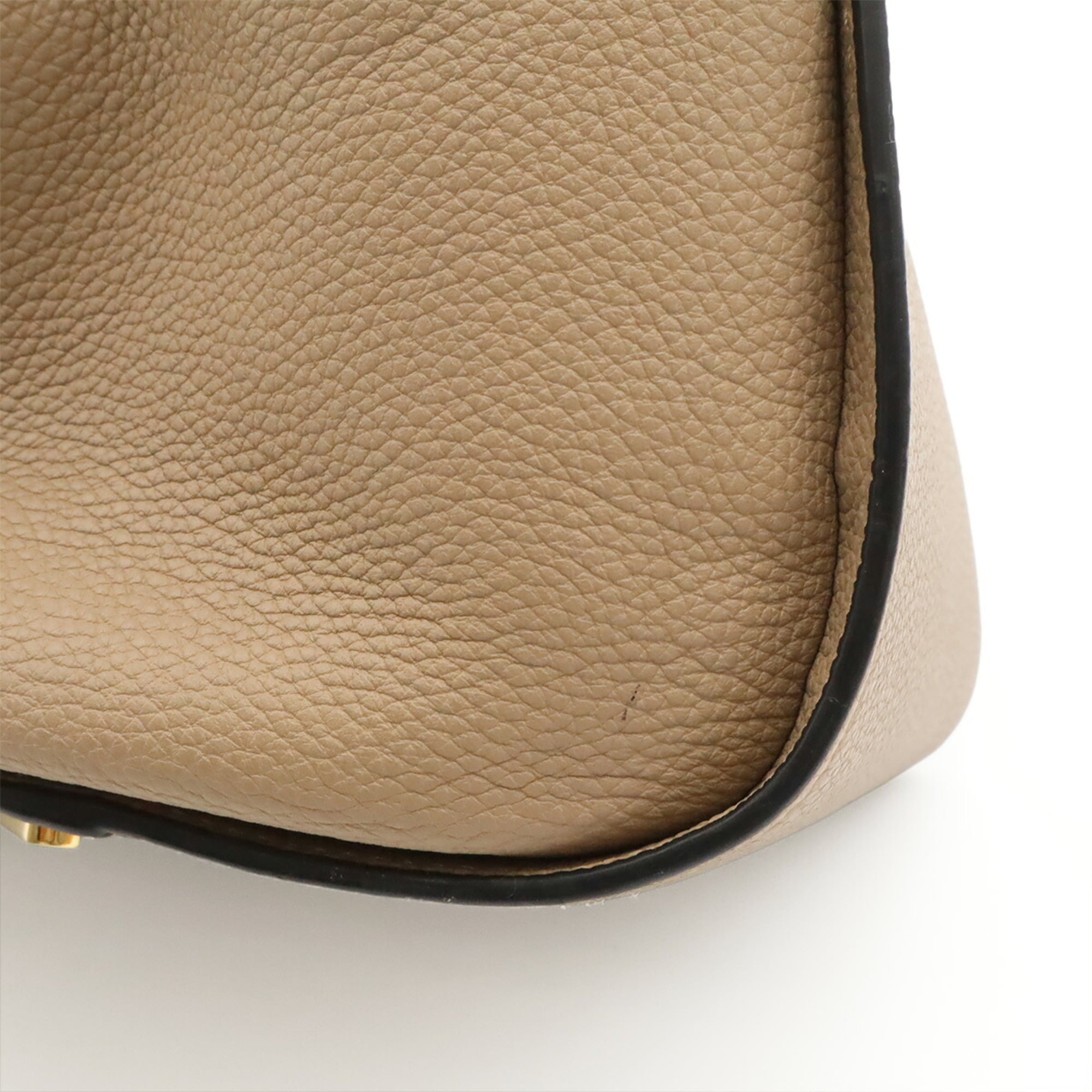 Loewe Beige Brown Brown Leather Handbag Shoulder Bag (Pre-Owned)