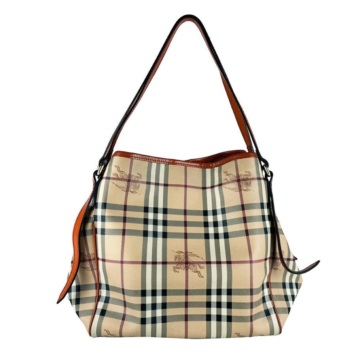 Burberry Beige Orange Pvc Leather Shoulder Bag (Pre-Owned)