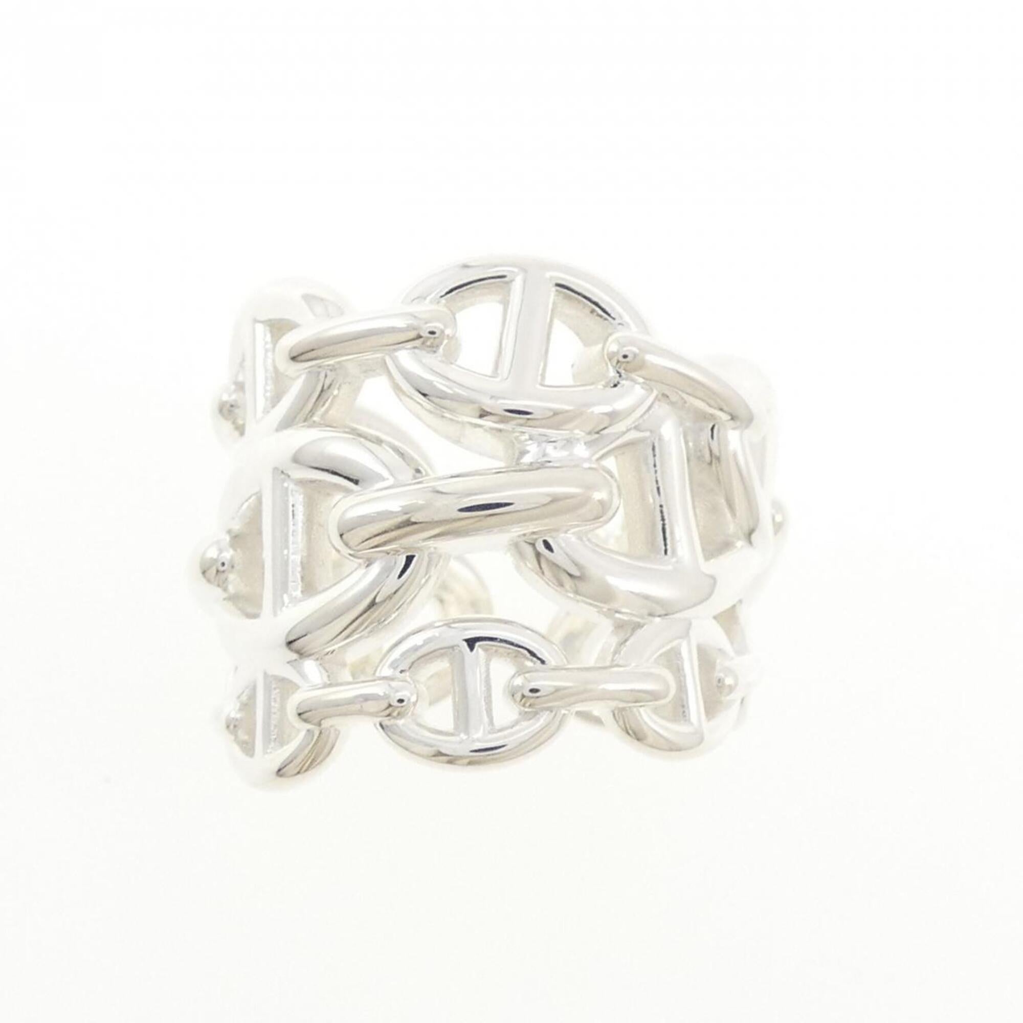 Hermes Silver Silver 925 Band Ring (Pre-Owned)