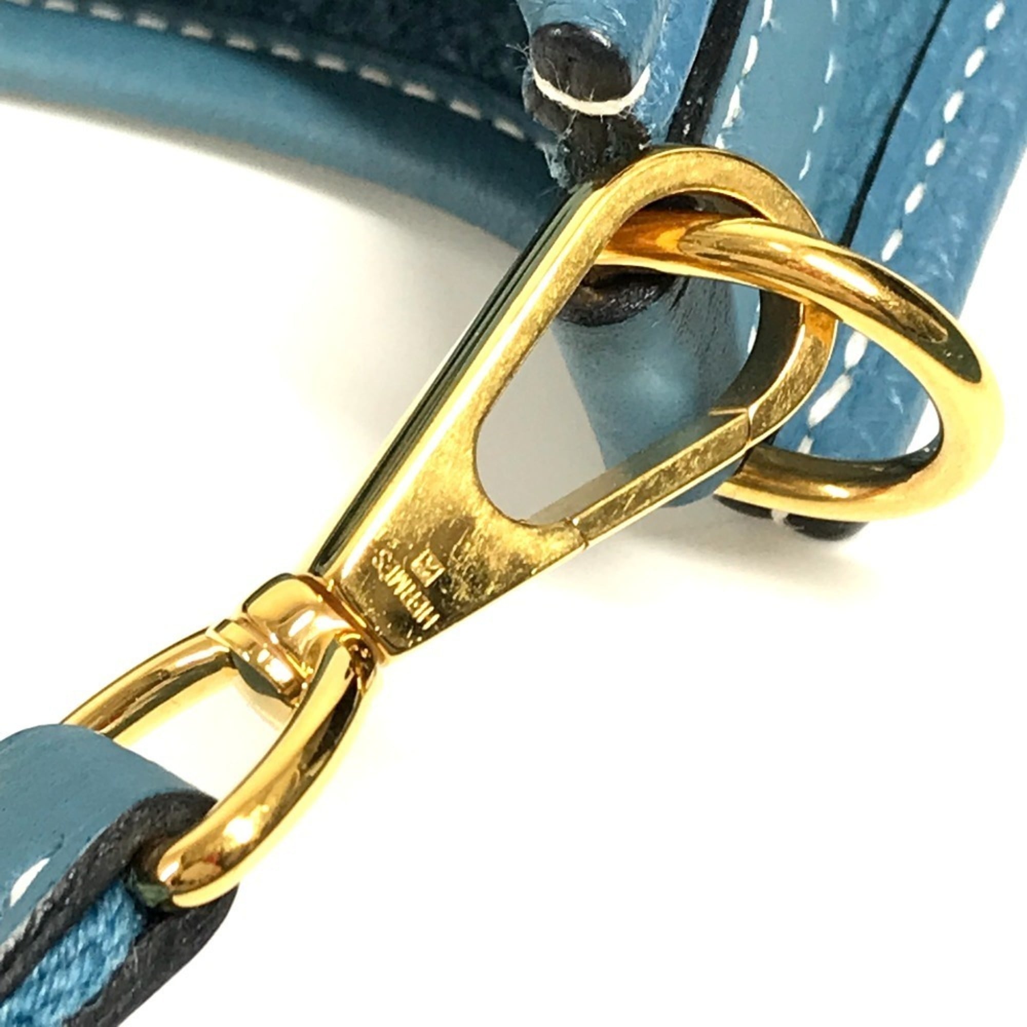 Hermes Blue Taurillon Clemence Leather Pochette Shoulder Bag (Pre-Owned)
