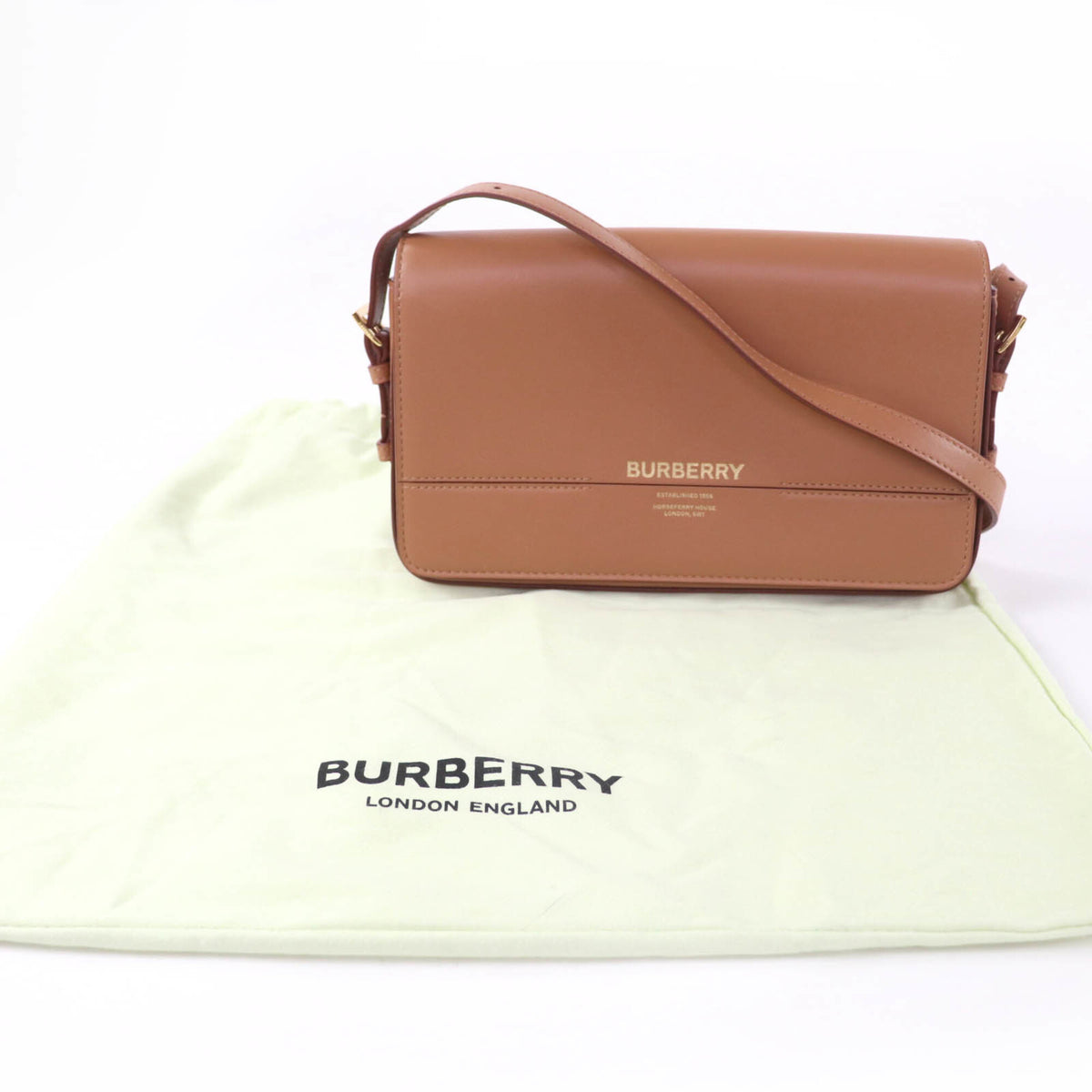 Burberry Brown Leather Shoulder Bag (Pre-Owned)