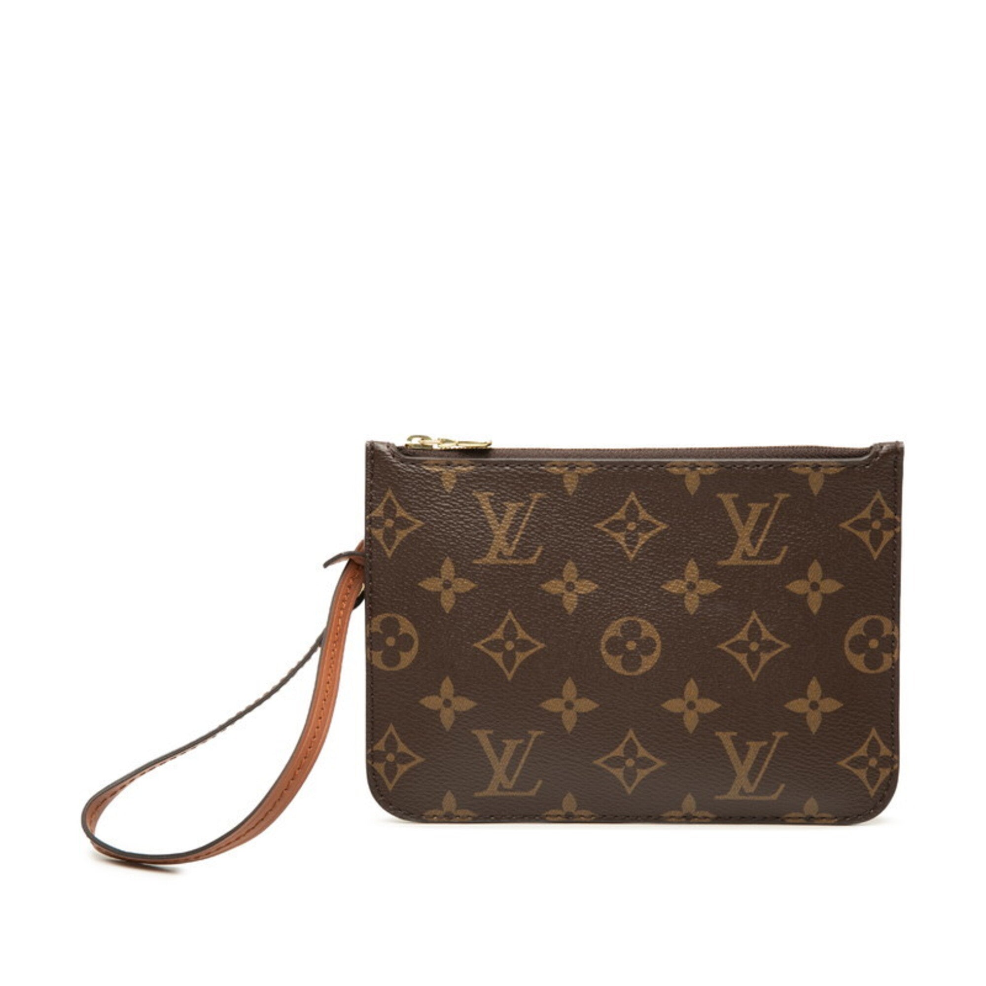 Louis Vuitton Brown Pvc Leather Clutch Bag Handbag Pouch (Pre-Owned)