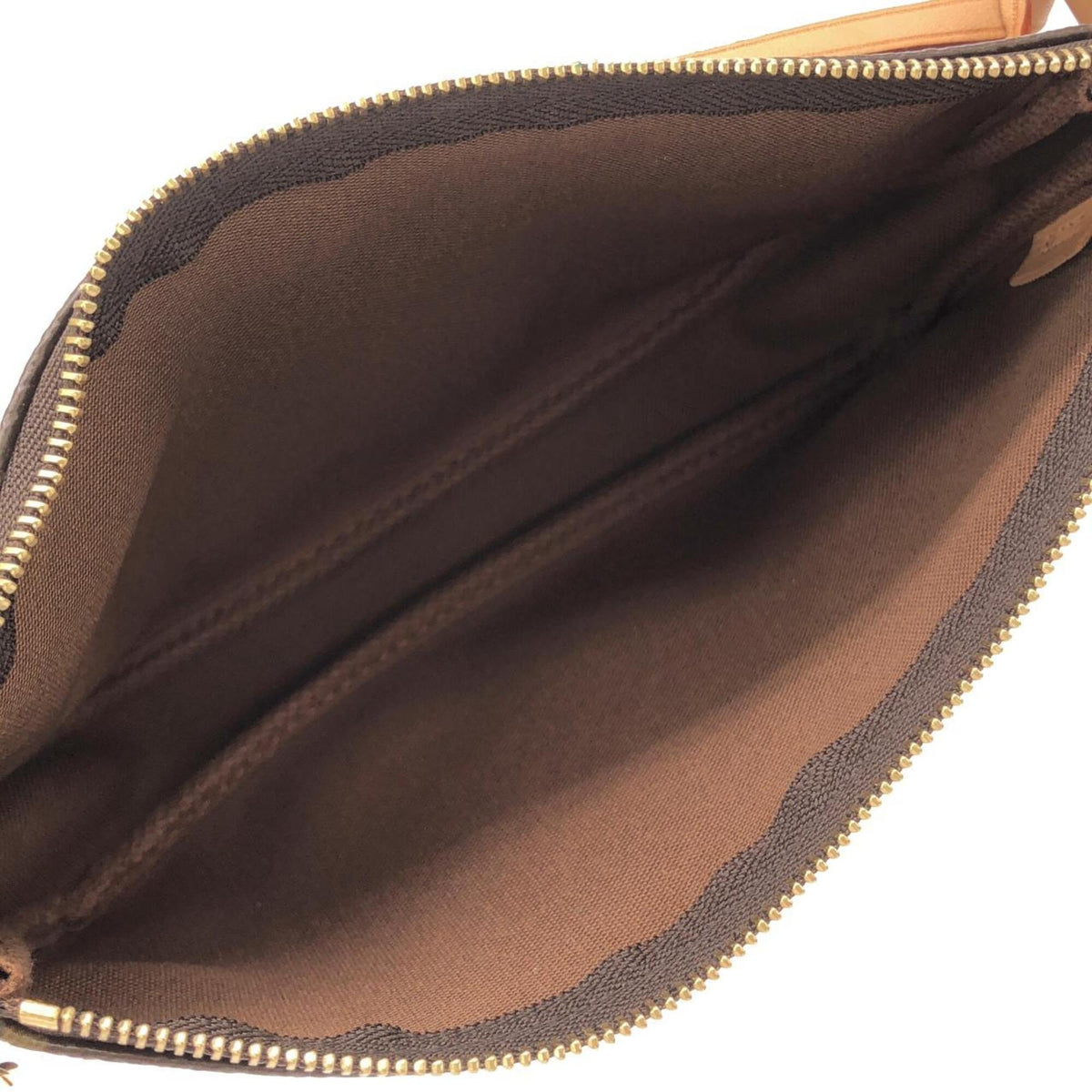 Louis Vuitton Marron Coated Canvas Pochette Pouch (Pre-Owned)