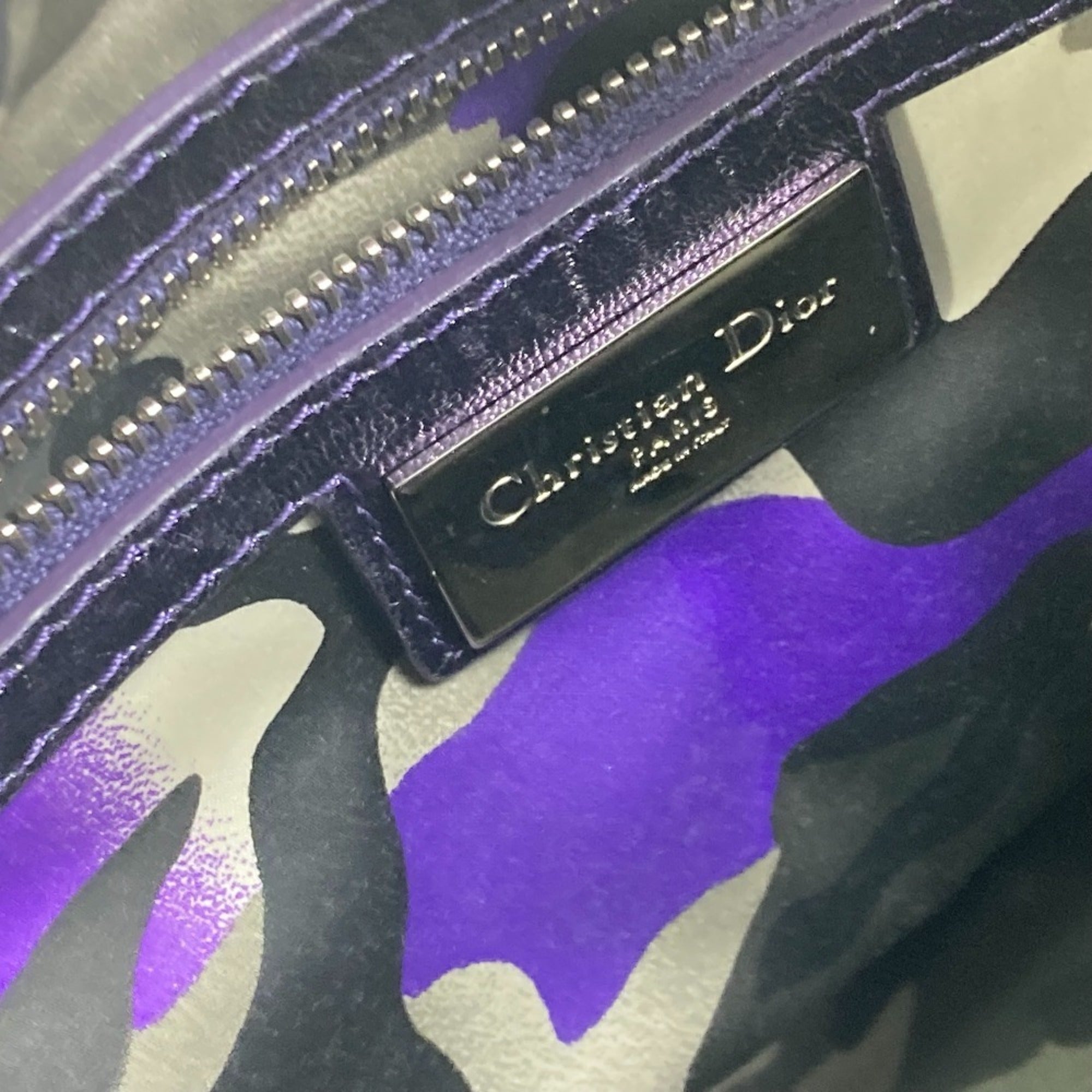 Christian Dior Orange Purple Leather Handbag Shoulder Bag (Pre-Owned)
