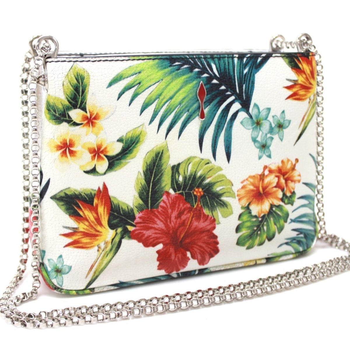 Christian Louboutin Multi-Color White Patent Leather Shoulder Bag (Pre-Owned)