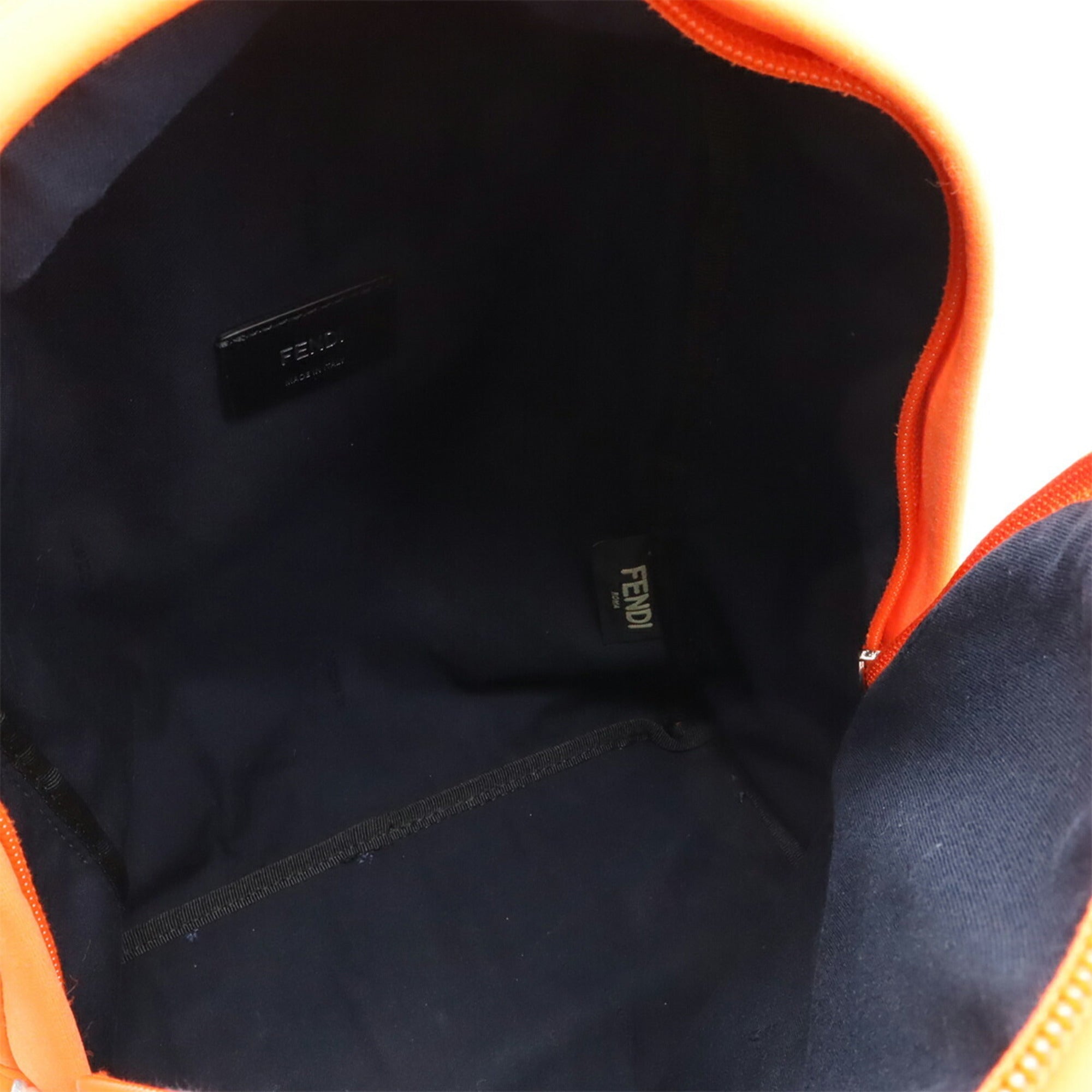 Fendi Black Orange Neoprene Leather Backpack (Pre-Owned)