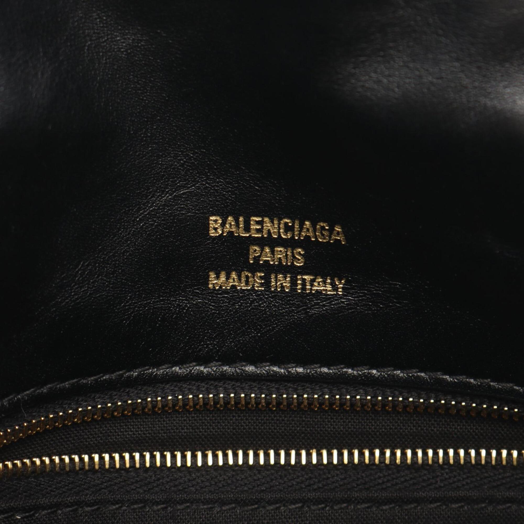 Balenciaga Black Leather Handbag Shoulder Bag (Pre-Owned)