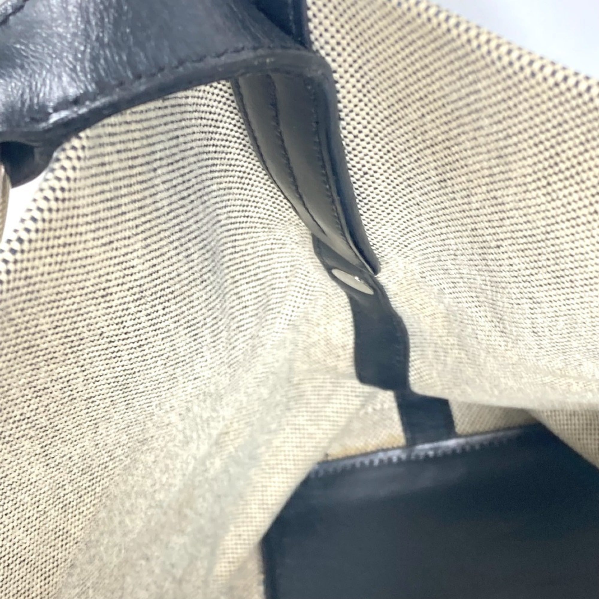 Hermes Black Gray Toile H Coated Canvas Shoulder Bag Tote Bag (Pre-Owned)