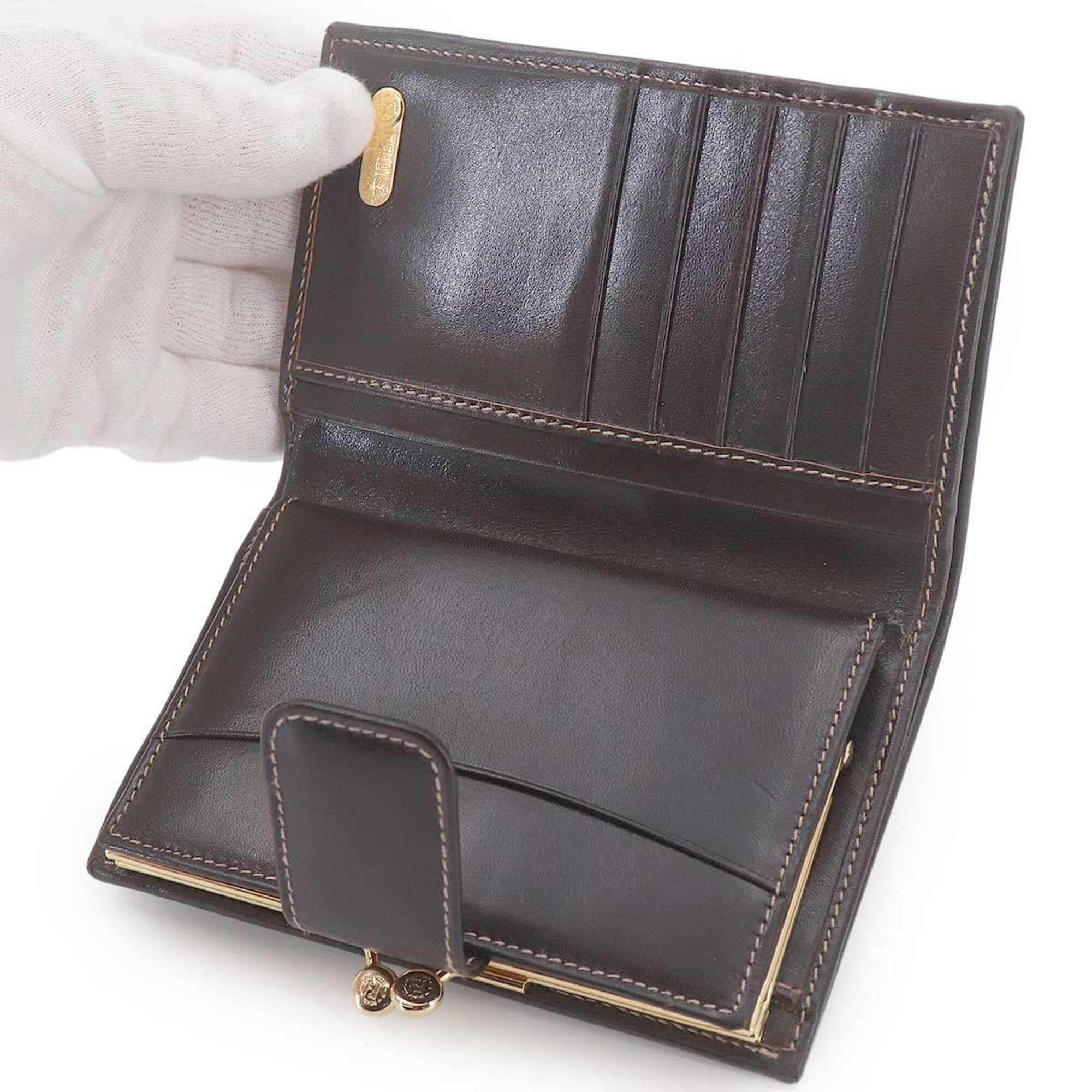 Fendi Black Brown Canvas Leather Wallet (Bi-Fold) (Pre-Owned)