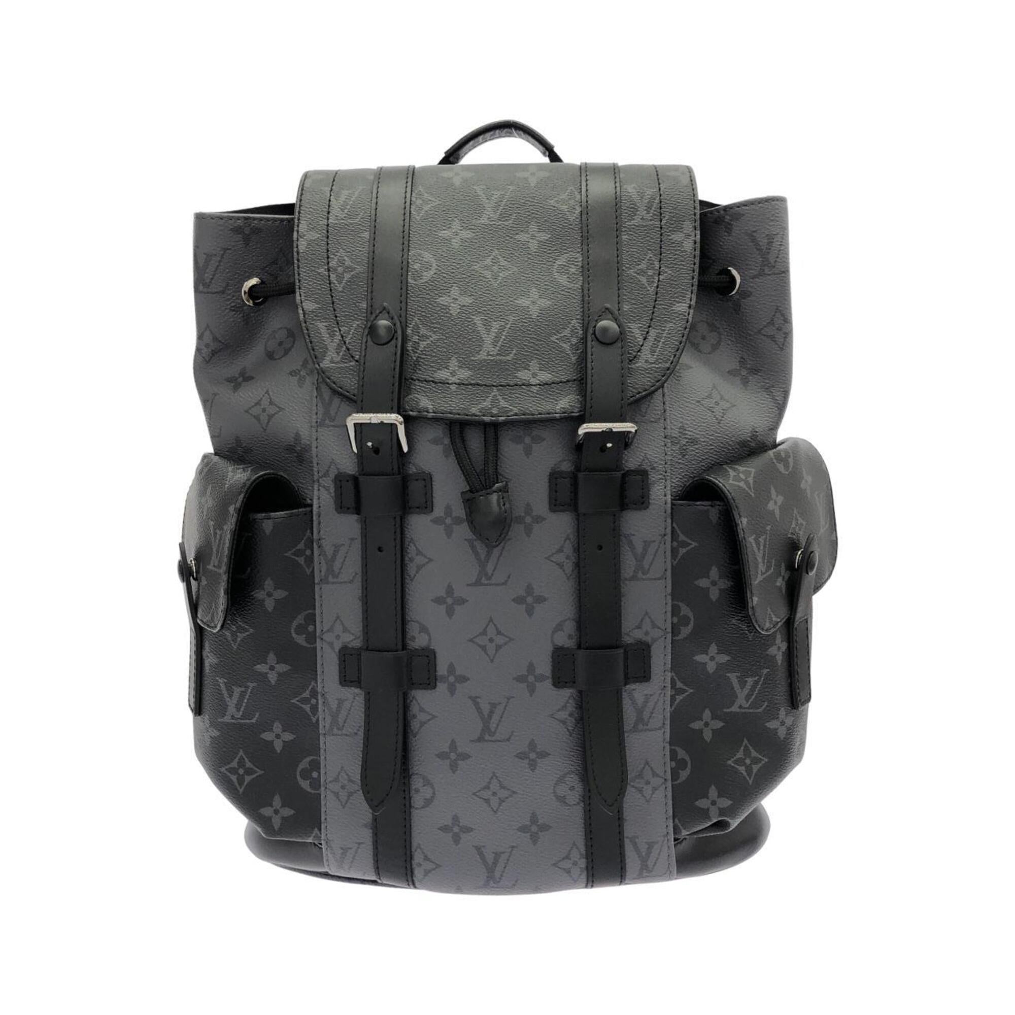 Louis Vuitton Black Gris Coated Canvas Backpack (Pre-Owned)