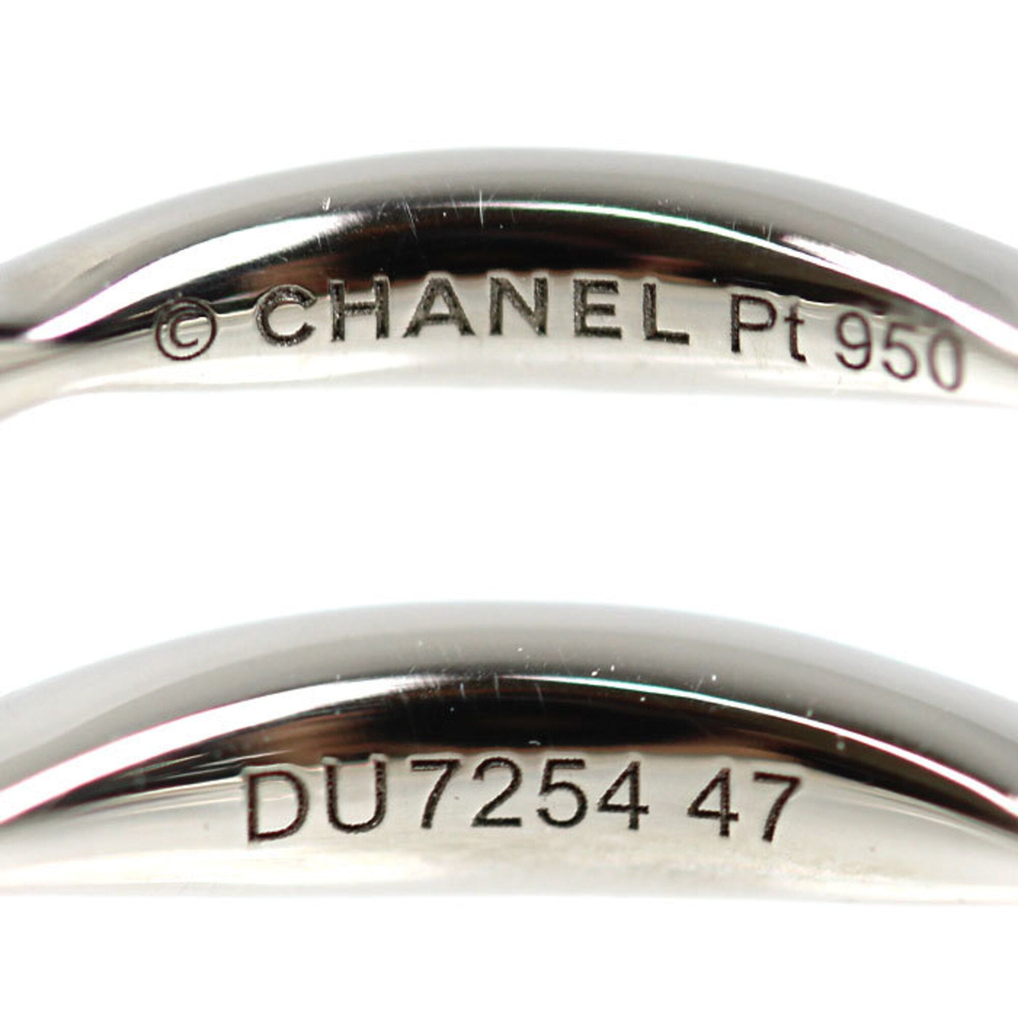 Chanel Platinum 950 Band Ring (Pre-Owned)