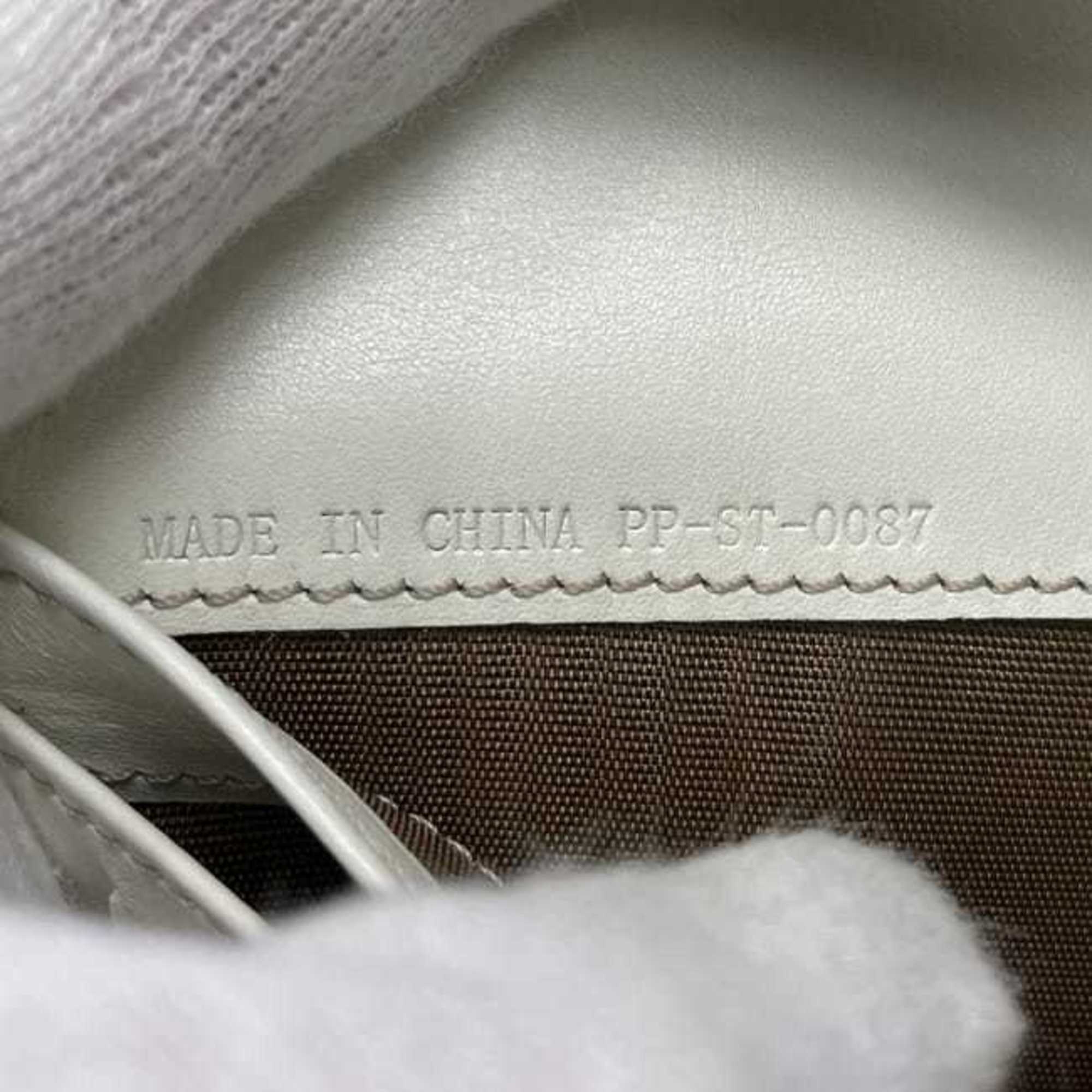 Celine Beige White Canvas Leather Long Wallet (Bi-Fold) (Pre-Owned)
