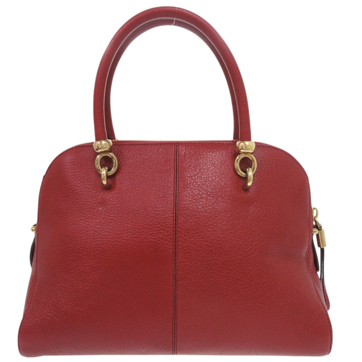 Tod's Red Color Leather Handbag Shoulder Bag (Pre-Owned)