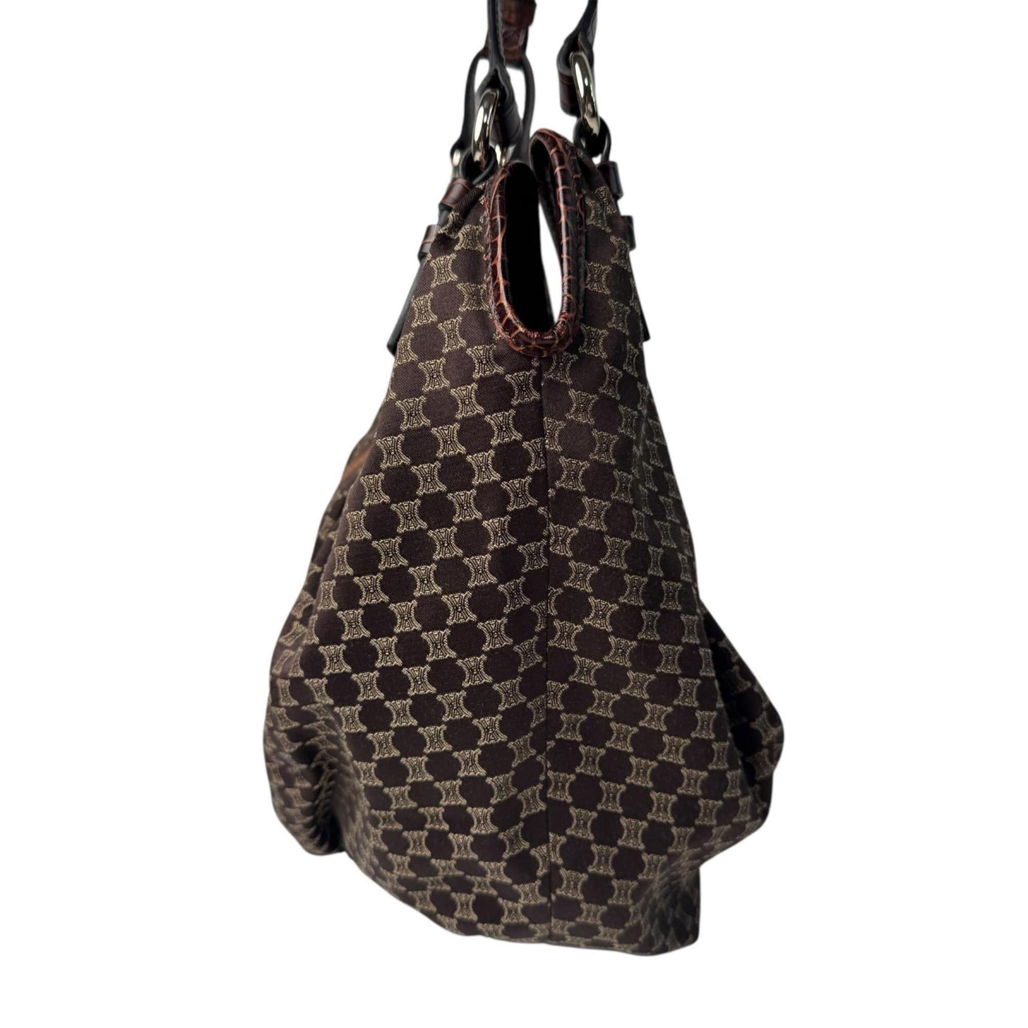 Celine Brown Canvas Leather Handbag (Pre-Owned)