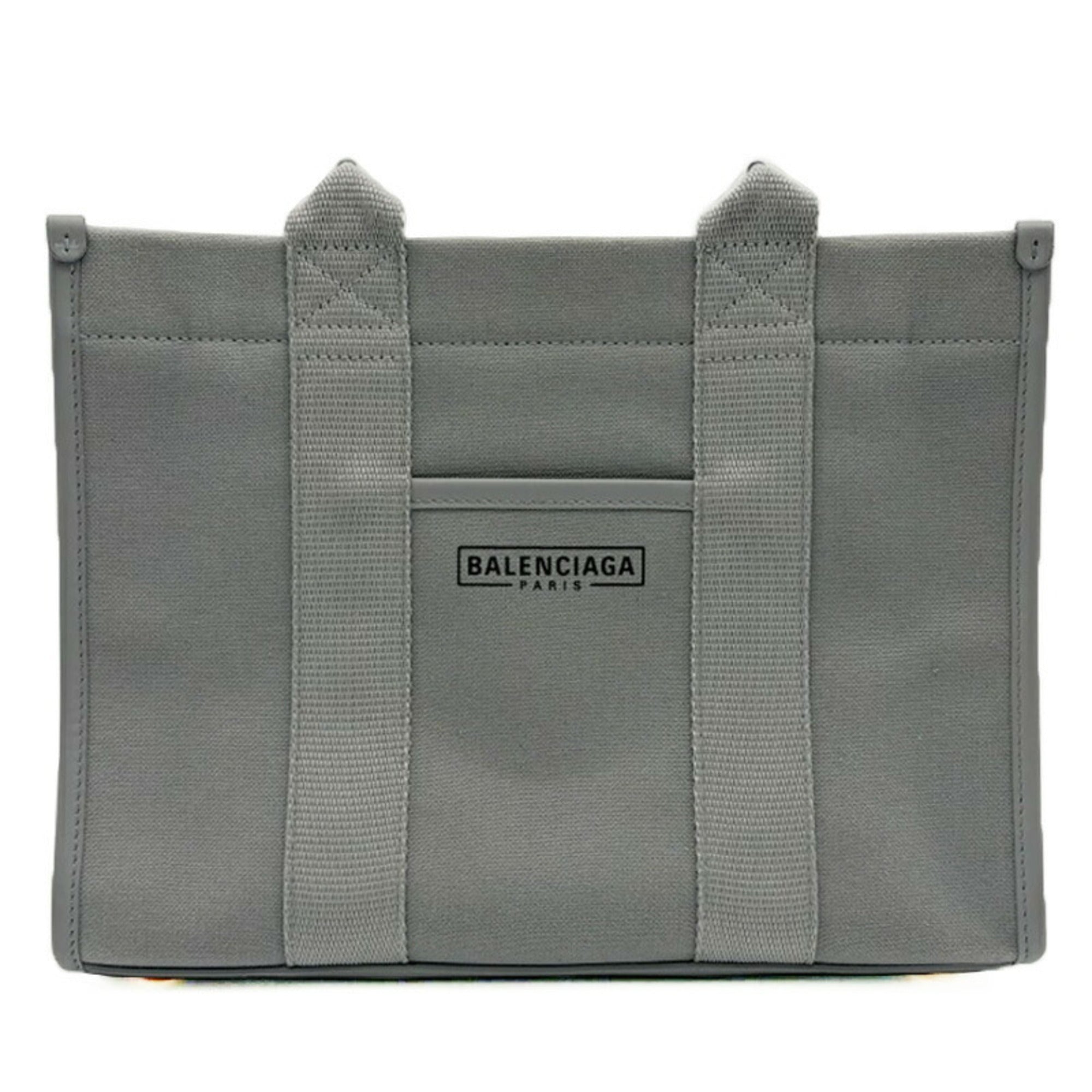 Balenciaga Gray Canvas Leather Tote Bag (Pre-Owned)