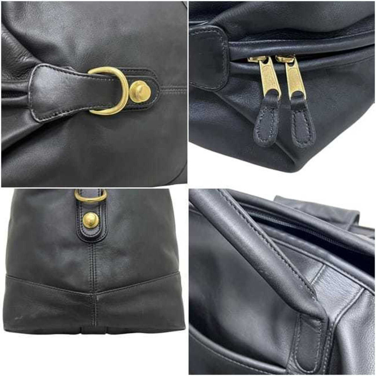 Coach Black Leather Boston Bag (Pre-Owned)