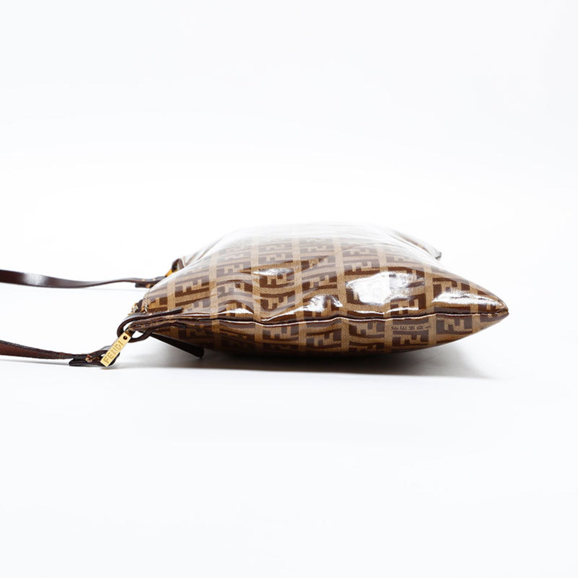 Fendi Zucchino Brown Pvc Shoulder Bag (Pre-Owned)
