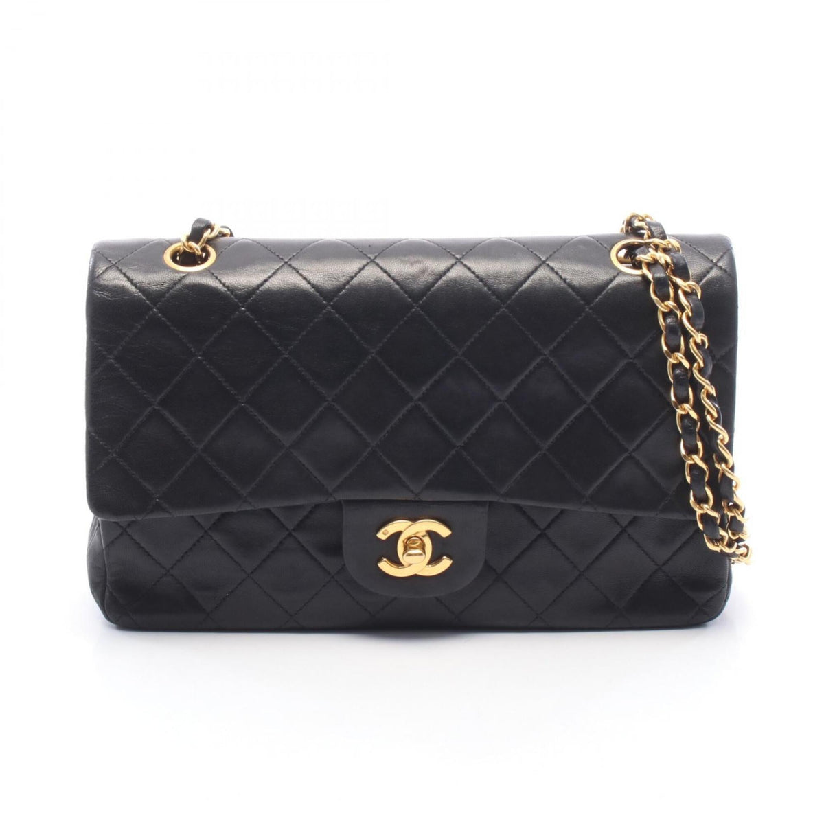 Chanel Black Leather Handbag Shoulder Bag (Pre-Owned)