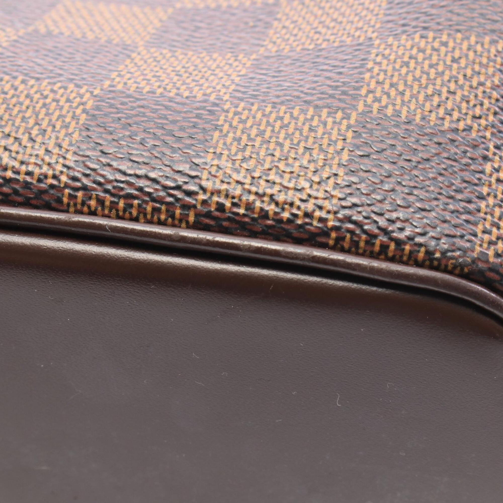 Louis Vuitton Brown Coated Canvas Leather Handbag Shoulder Bag (Pre-Owned)