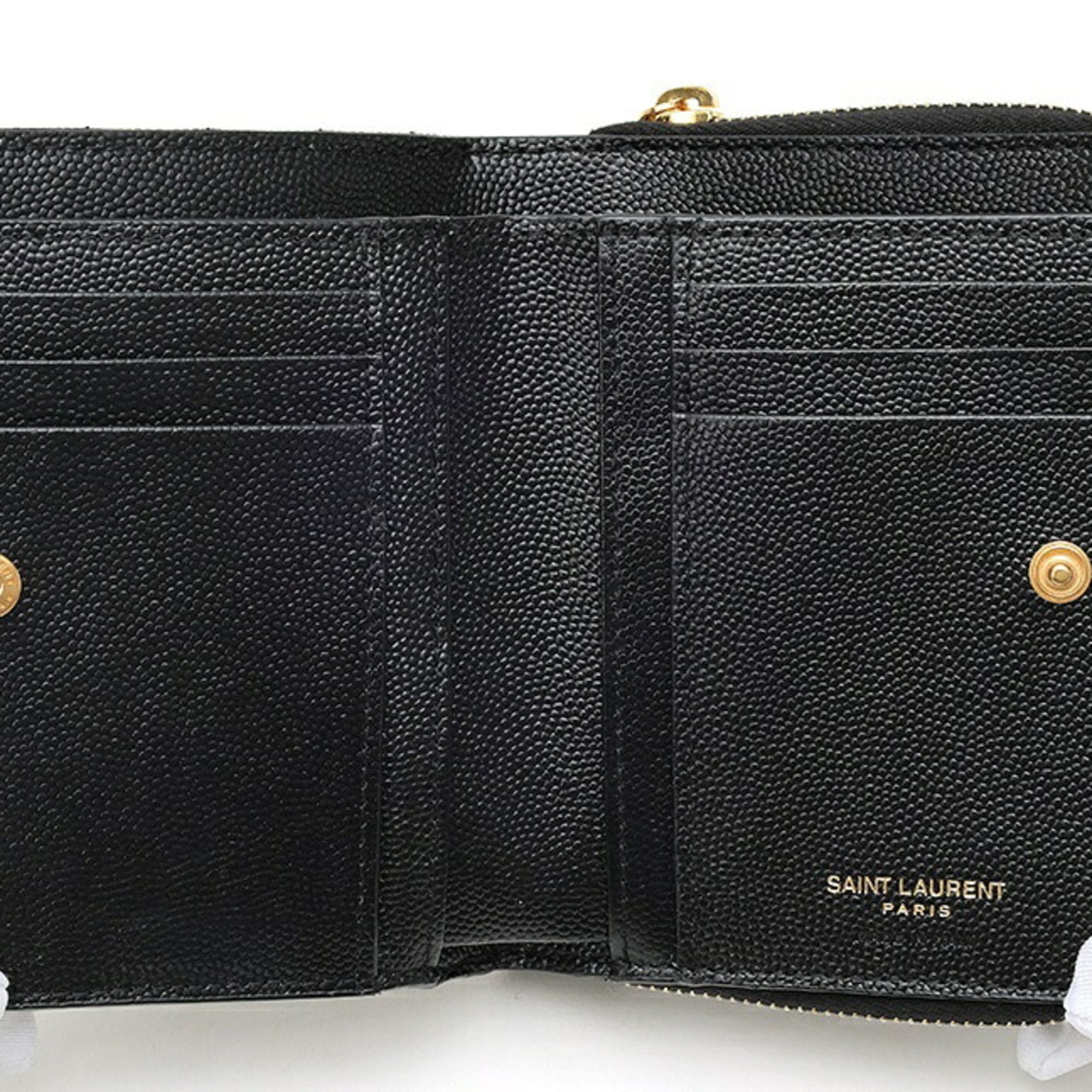 Saint Laurent Black Leather Wallet (Bi-Fold) (Pre-Owned)