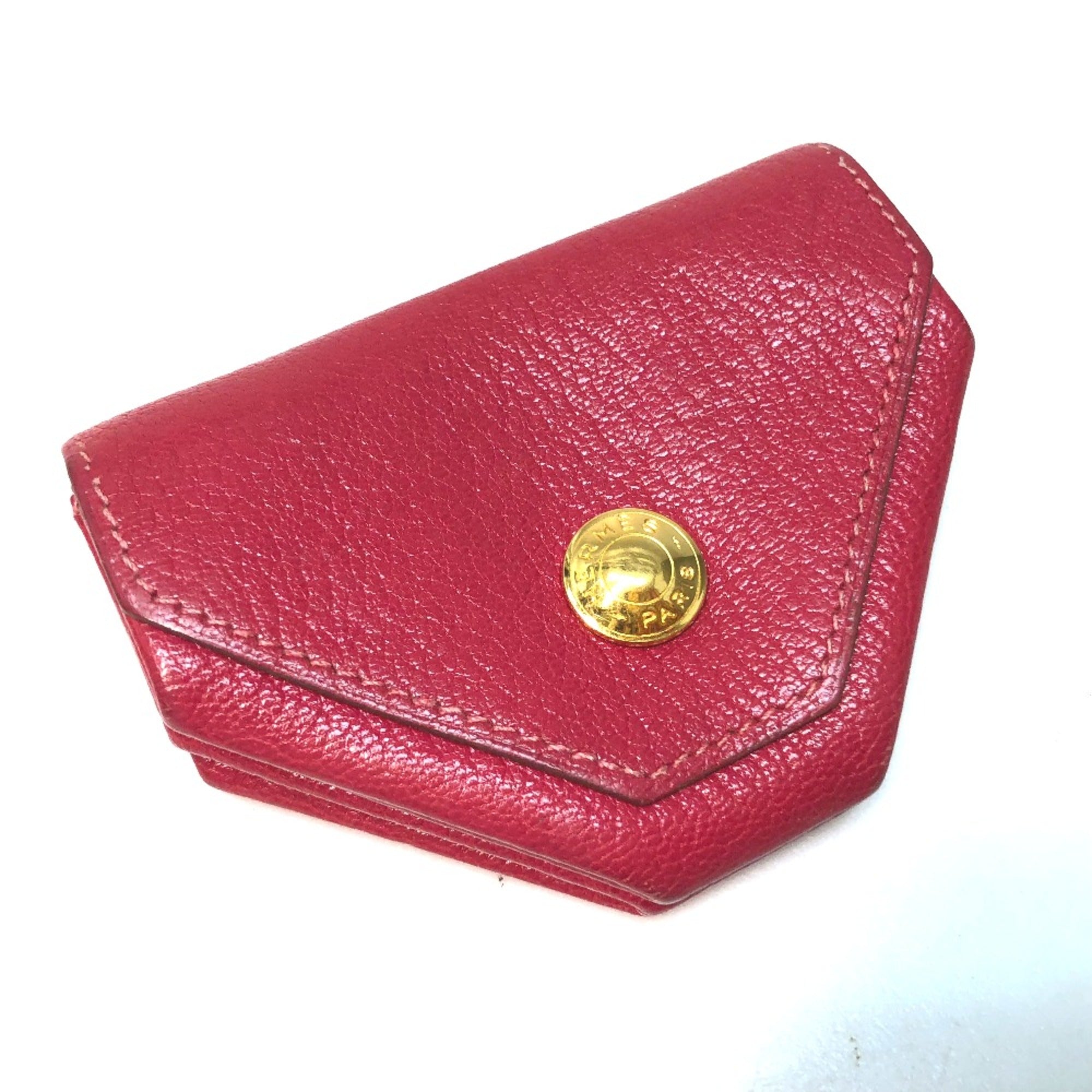 Hermes Pink Leather Coin Purse/Coin Case (Pre-Owned)