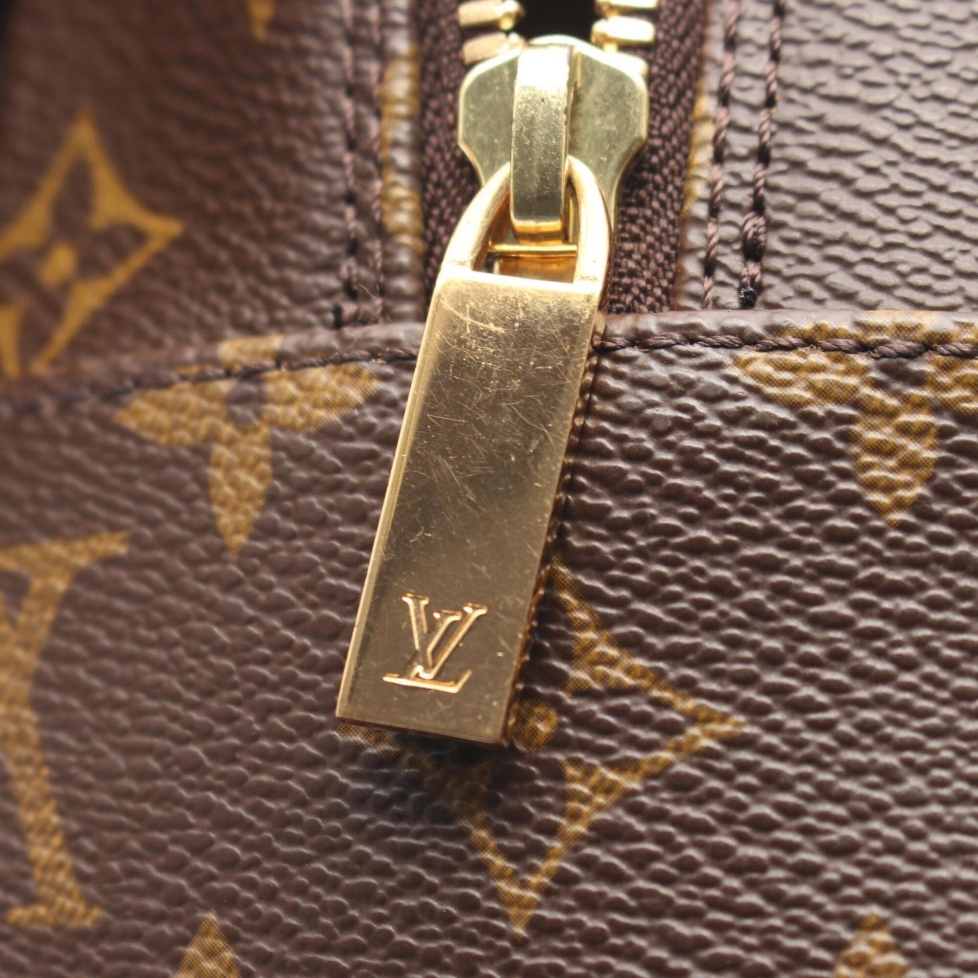 Louis Vuitton Brown Coated Canvas Leather Handbag Shoulder Bag (Pre-Owned)