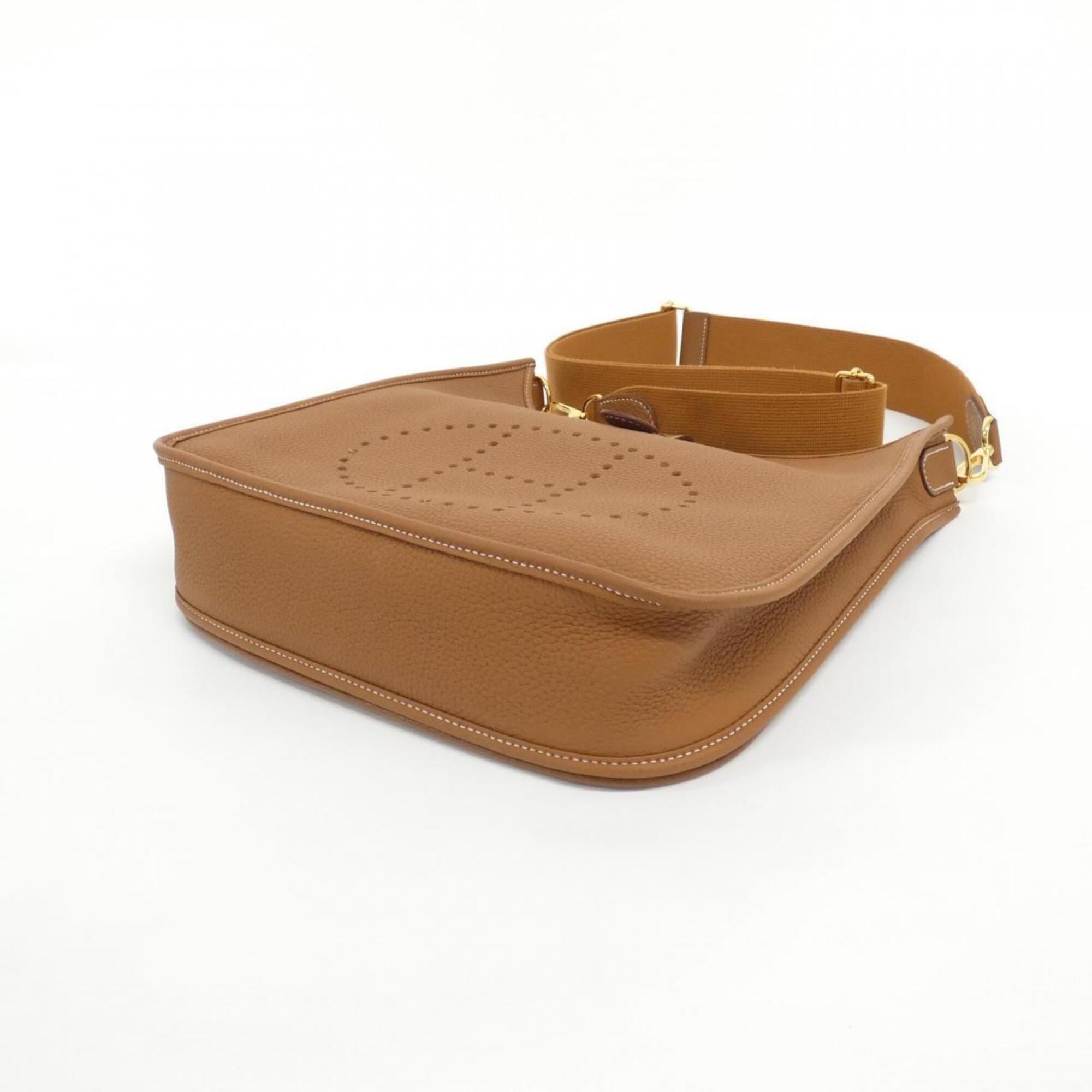 Hermes Gold Taurillon Clemence Leather Shoulder Bag (Pre-Owned)