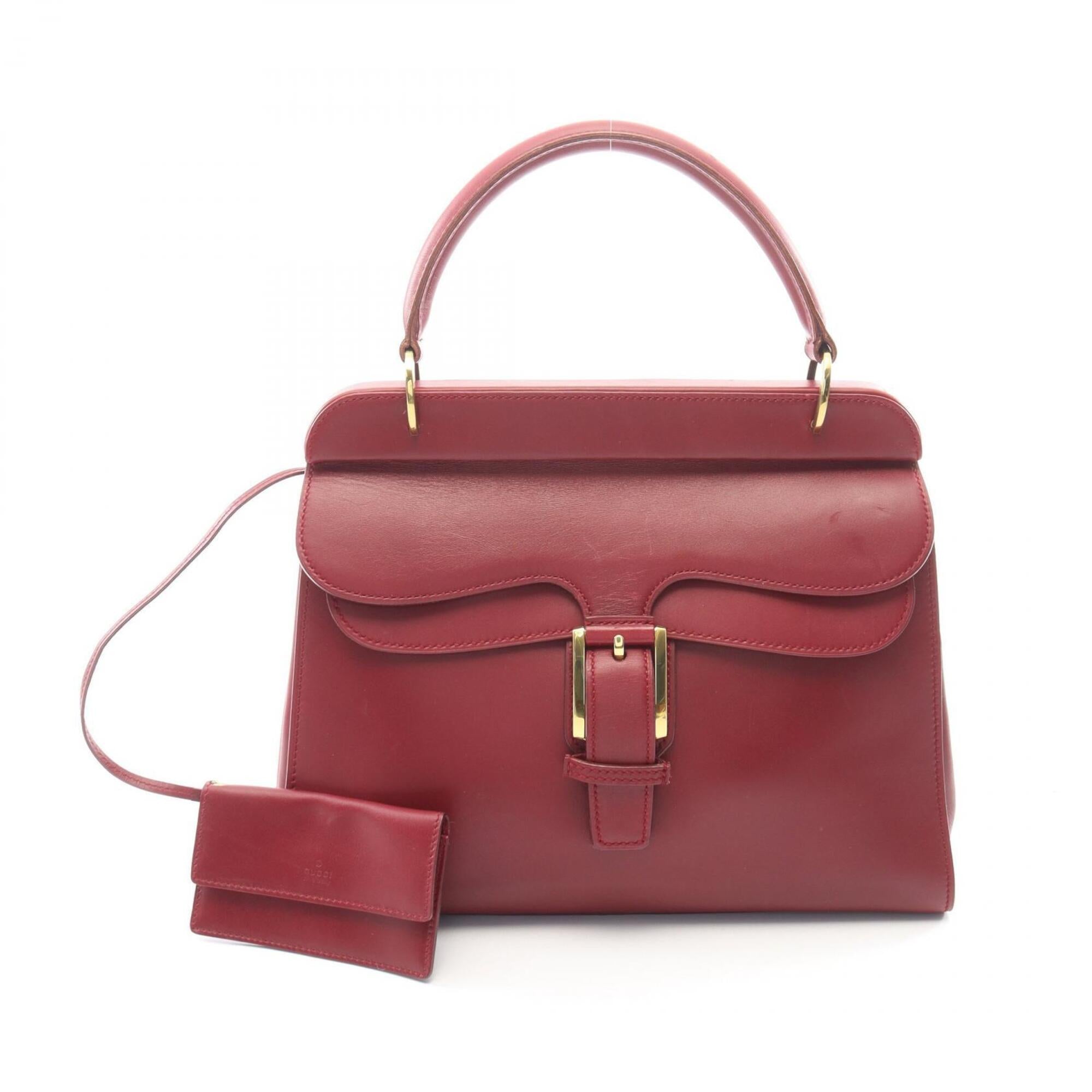 Gucci Bordeaux Leather Handbag (Pre-Owned)