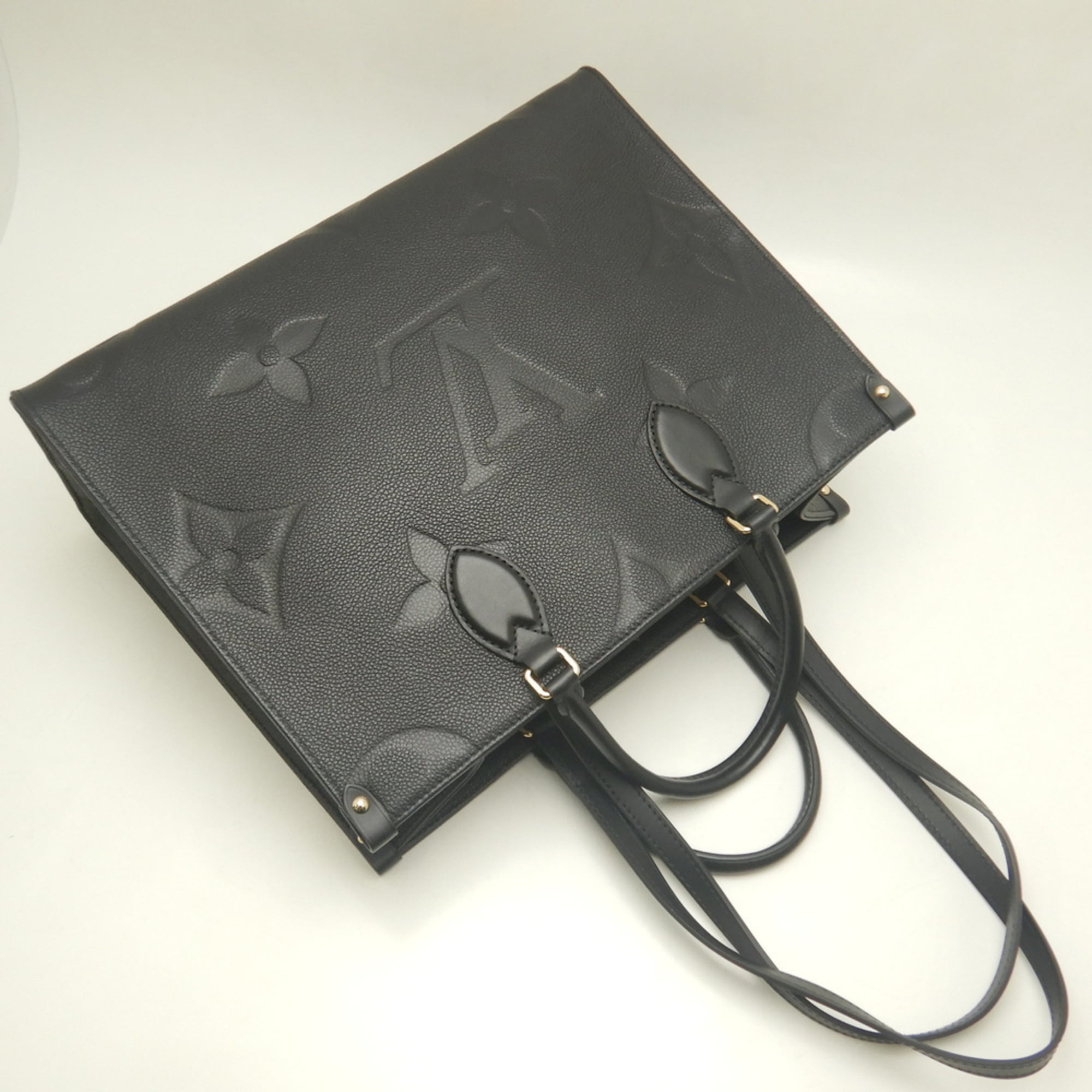 Louis Vuitton Noir Leather Tote Bag (Pre-Owned)