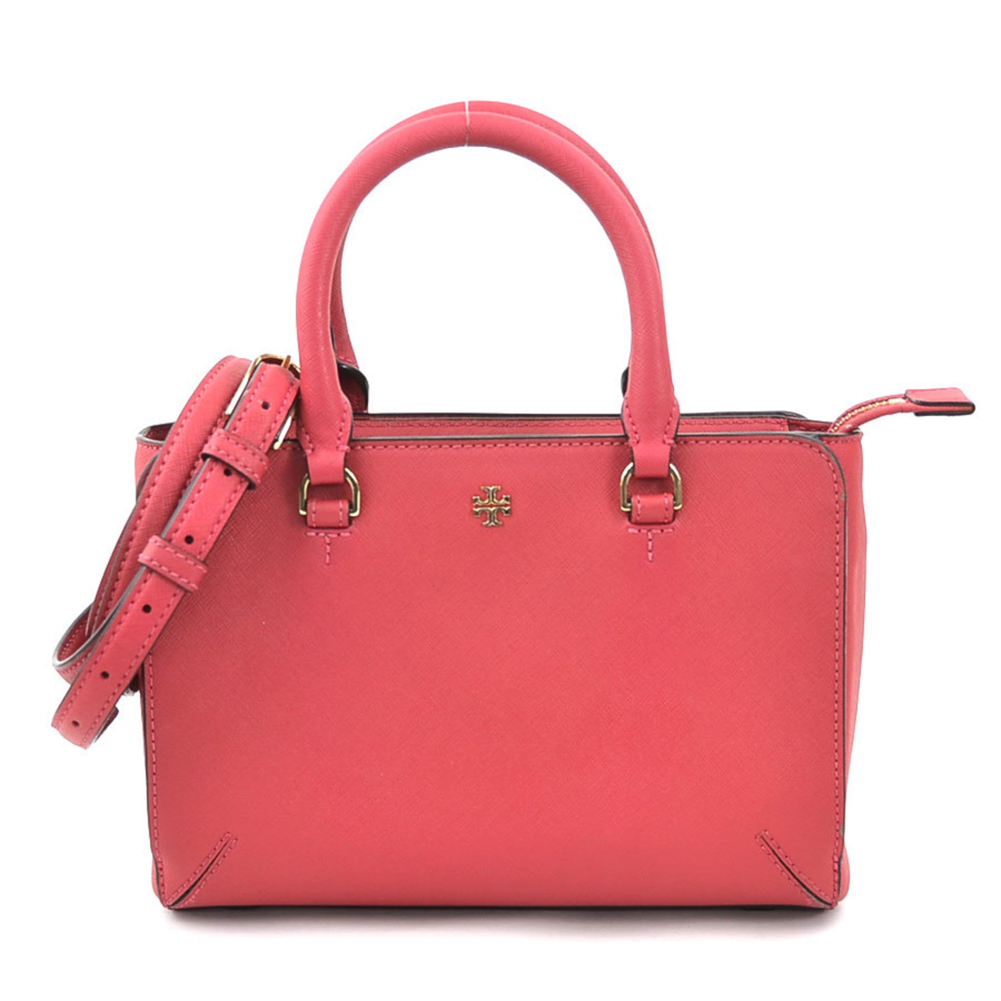 Tory Burch Pink Leather Handbag Shoulder Bag (Pre-Owned)