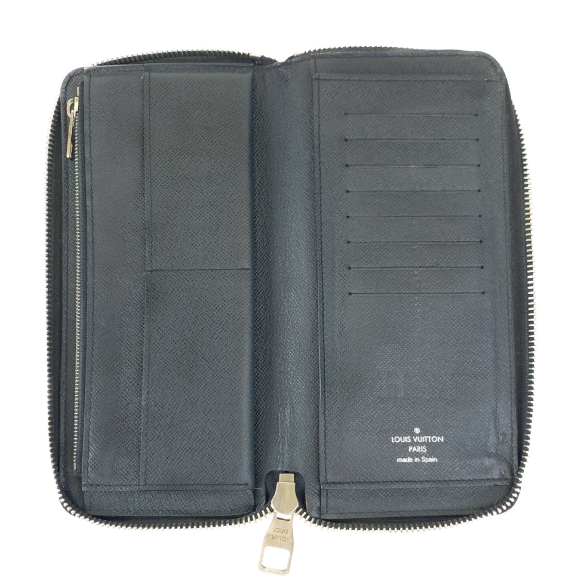Louis Vuitton Ardoise Black Leather Long Wallet (Bi-Fold) (Pre-Owned)