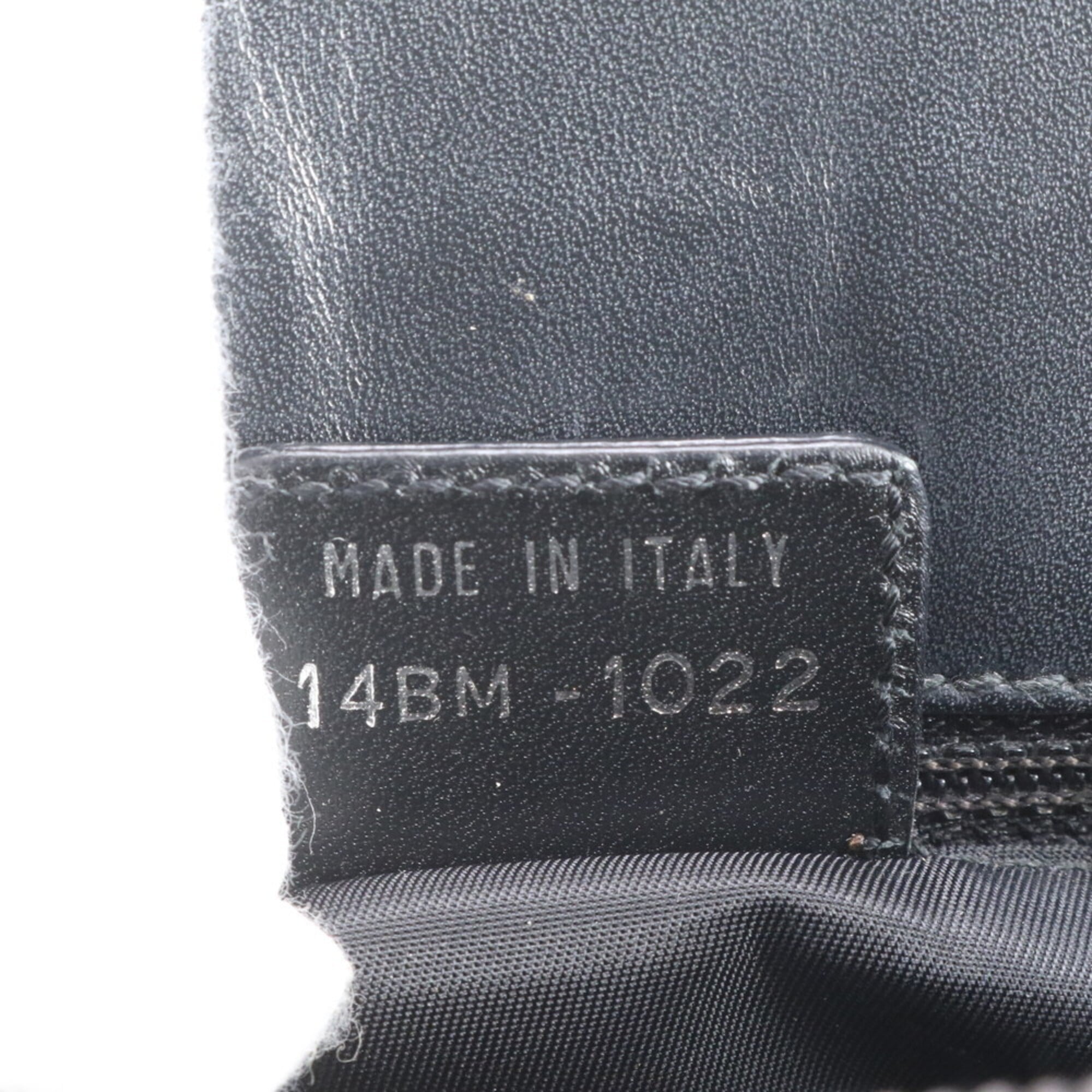 Christian Dior Black Leather Canvas Handbag Tote Bag (Pre-Owned)
