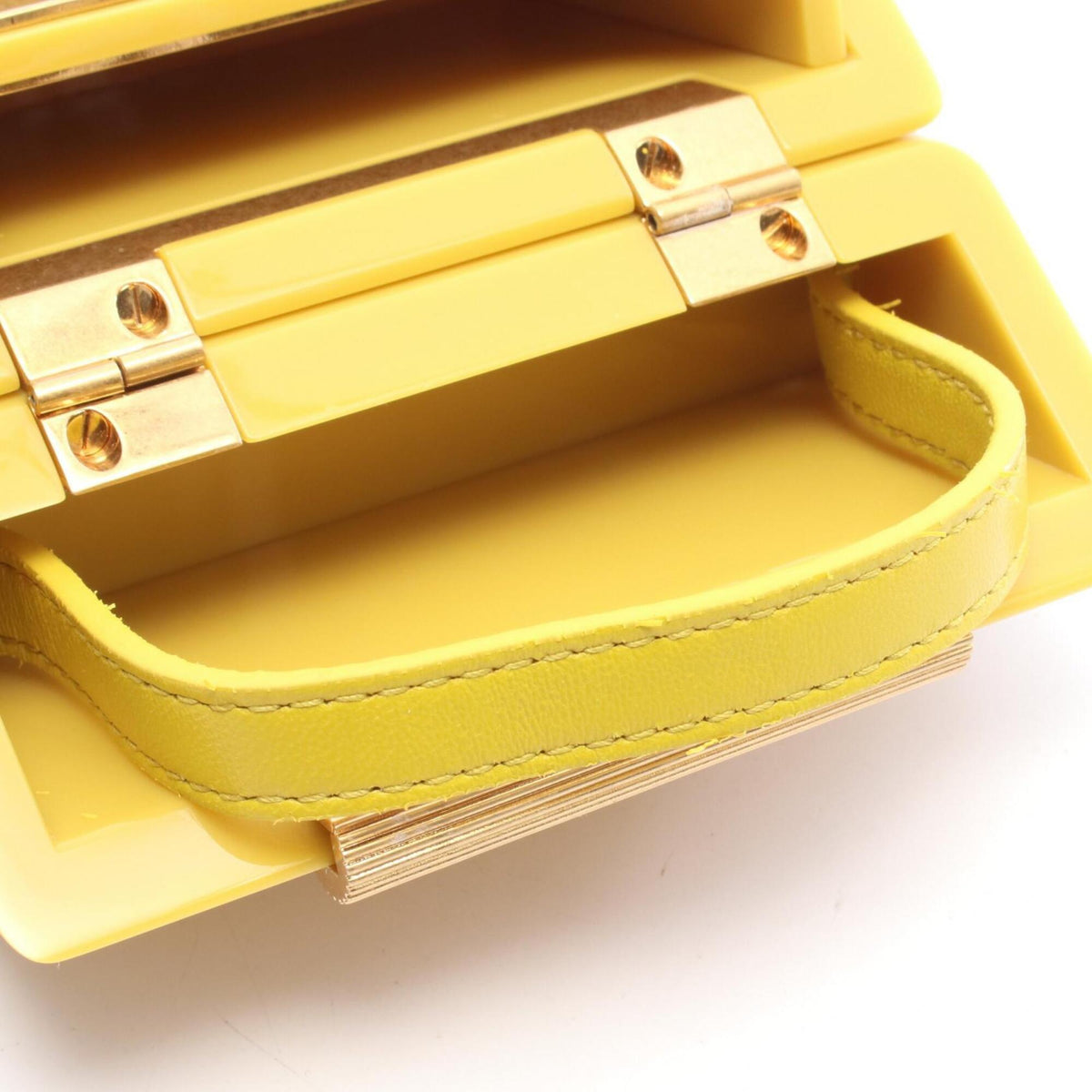 Bottega Veneta Yellow Leather Plastic Handbag Shoulder Bag (Pre-Owned)