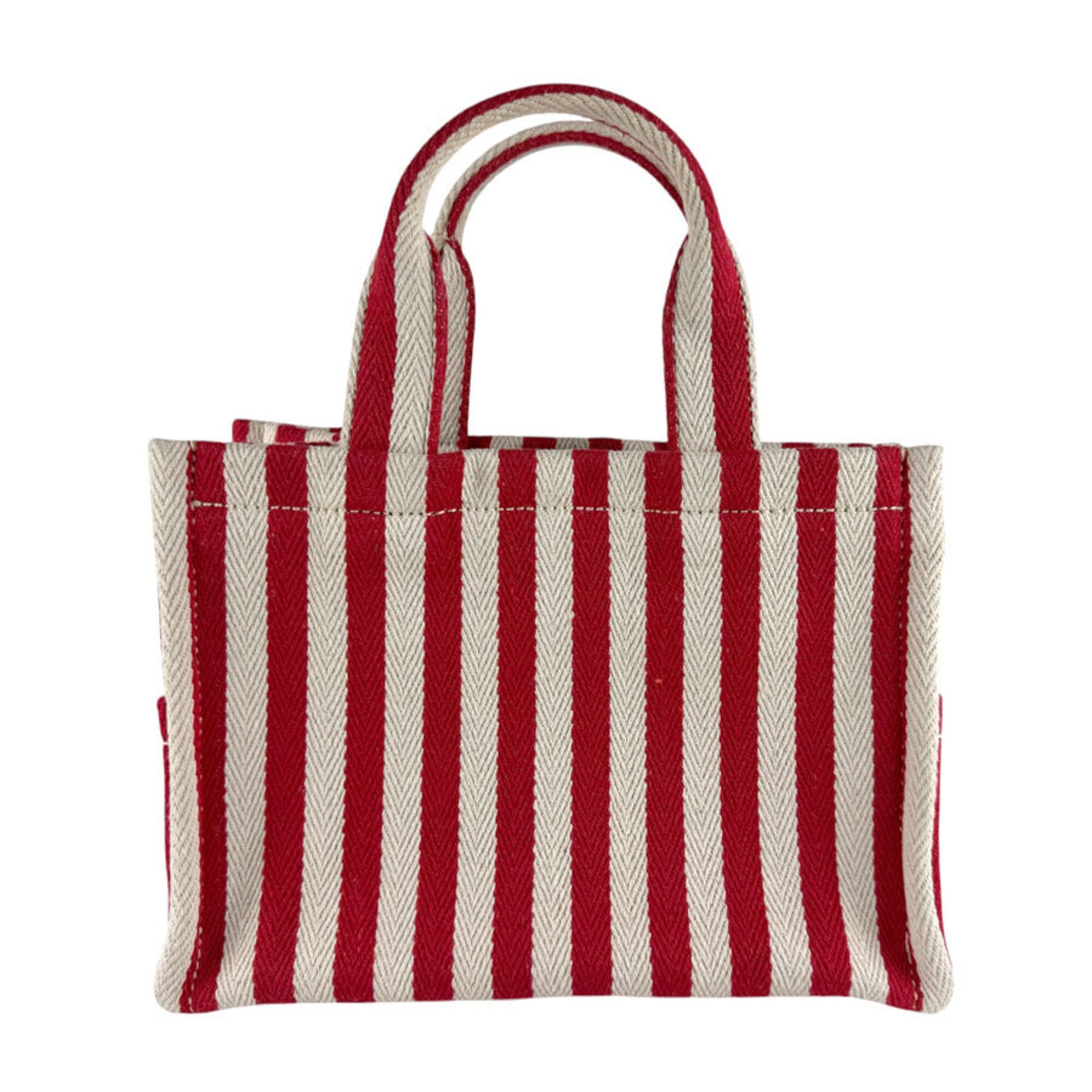 Celine Brown Red Color White Canvas Leather Handbag Shoulder Bag (Pre-Owned)