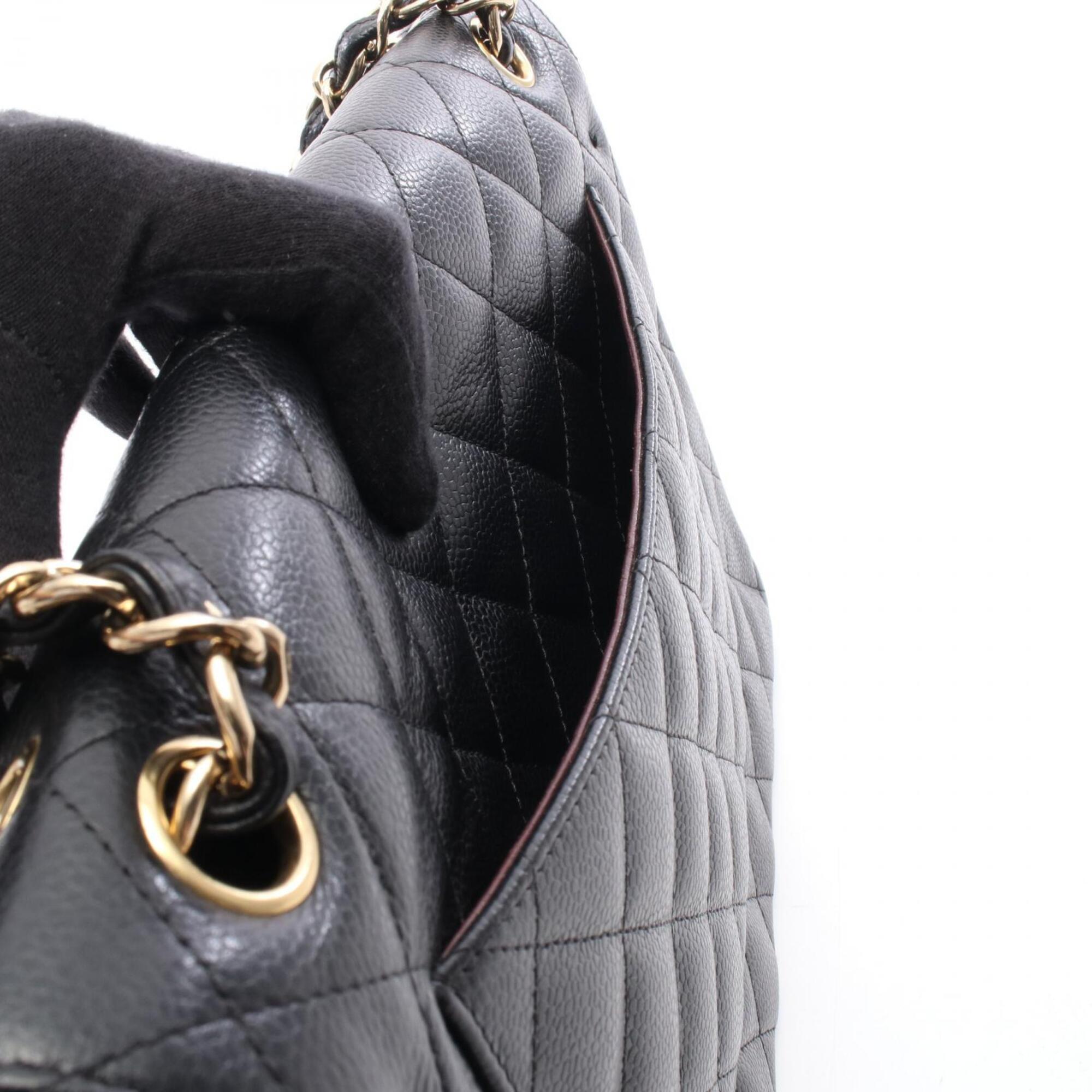 Chanel Black Grained Calfskin Handbag Shoulder Bag (Pre-Owned)