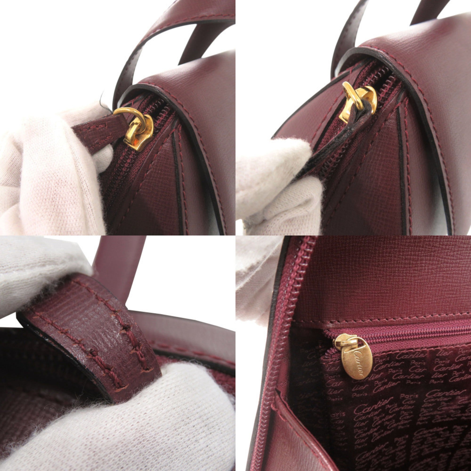 Cartier Bordeaux Leather Backpack (Pre-Owned)
