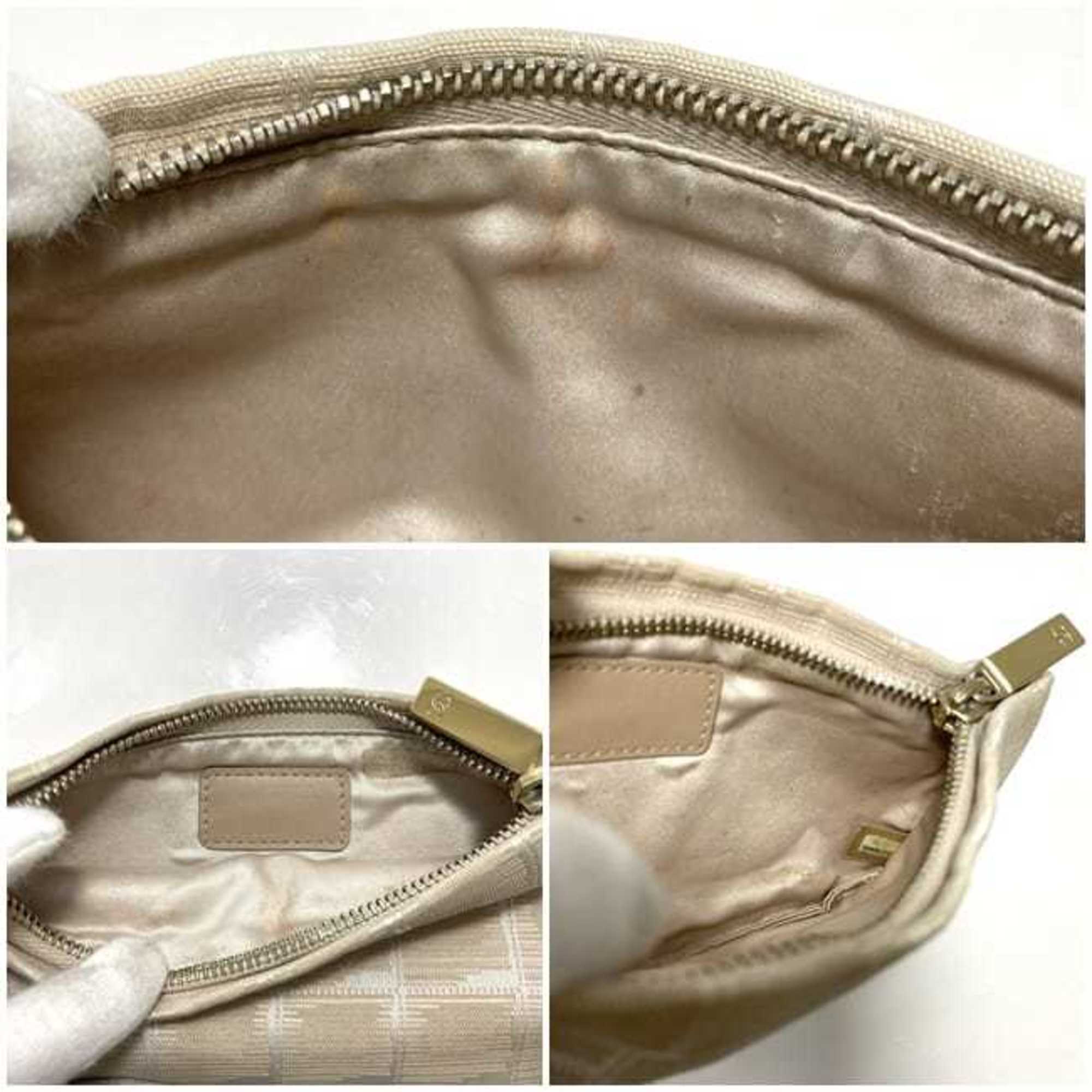 Chanel New Travel Line Beige Nylon Leather Pouch (Pre-Owned)