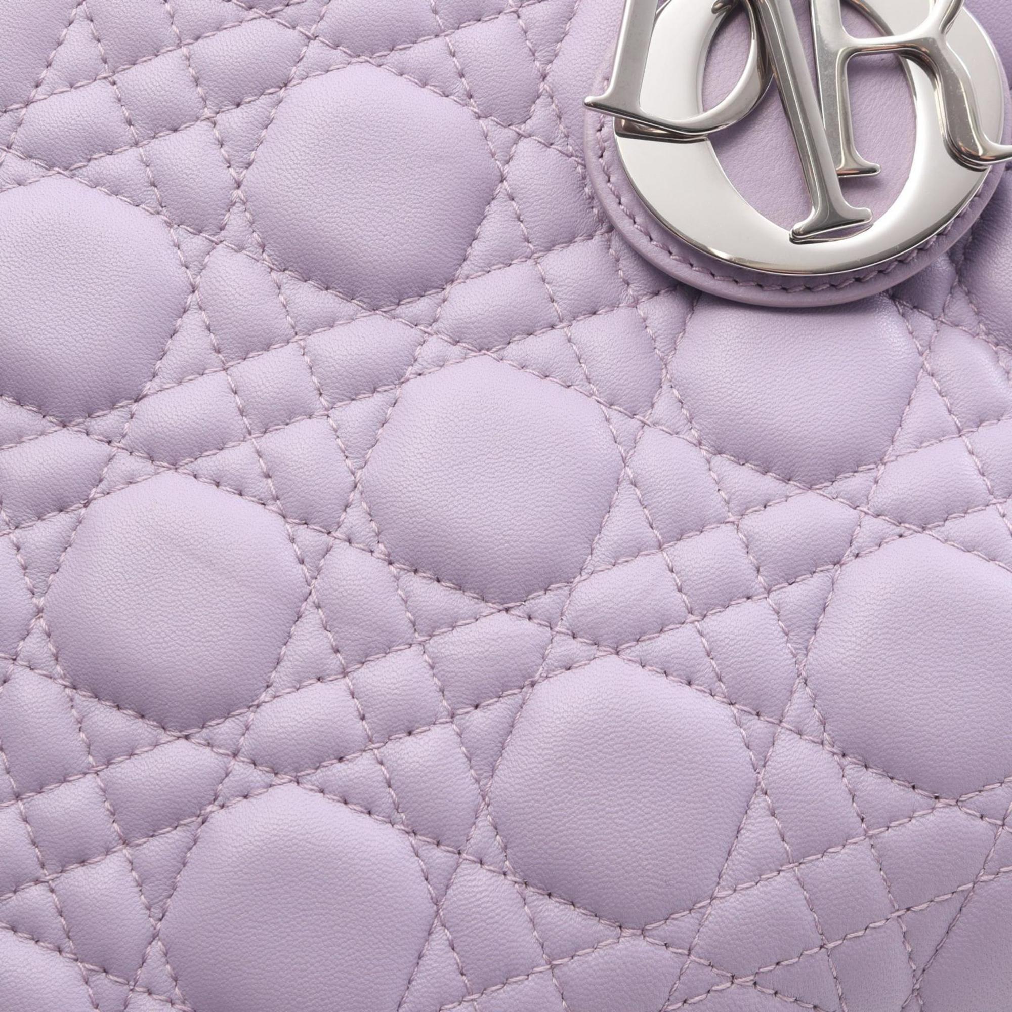 Christian Dior Pink Purple Leather Handbag (Pre-Owned)