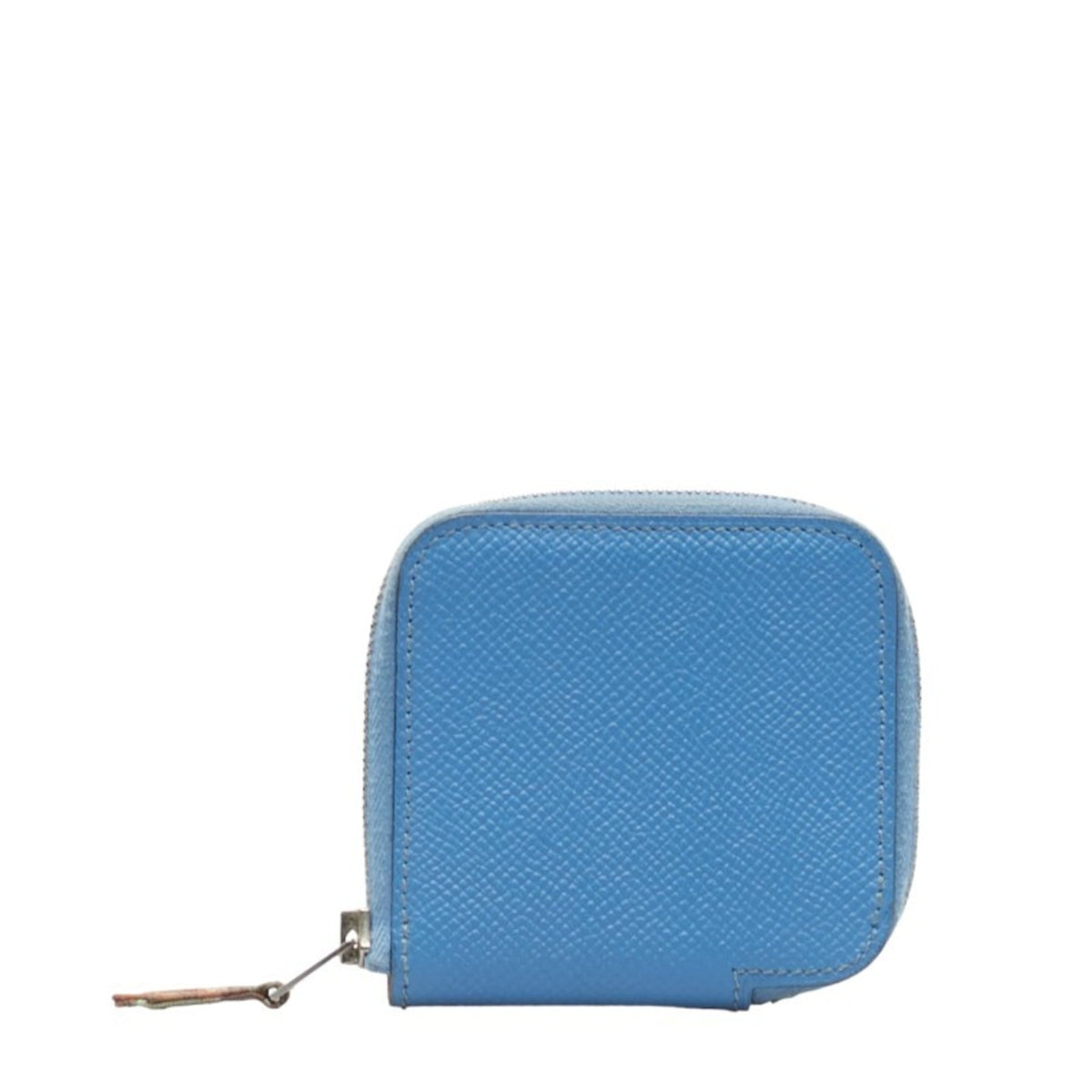Hermes Silk'in Blue Leather Coin Purse/Coin Case (Pre-Owned)