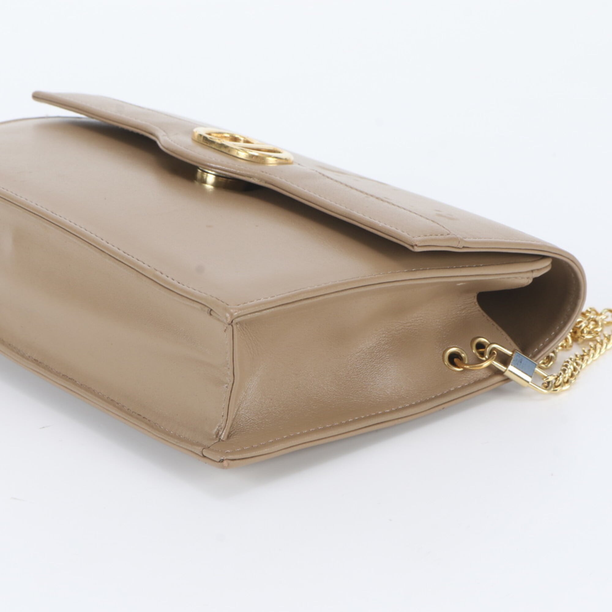 Christian Dior Beige Leather Crossbody Bag Shoulder Bag (Pre-Owned)