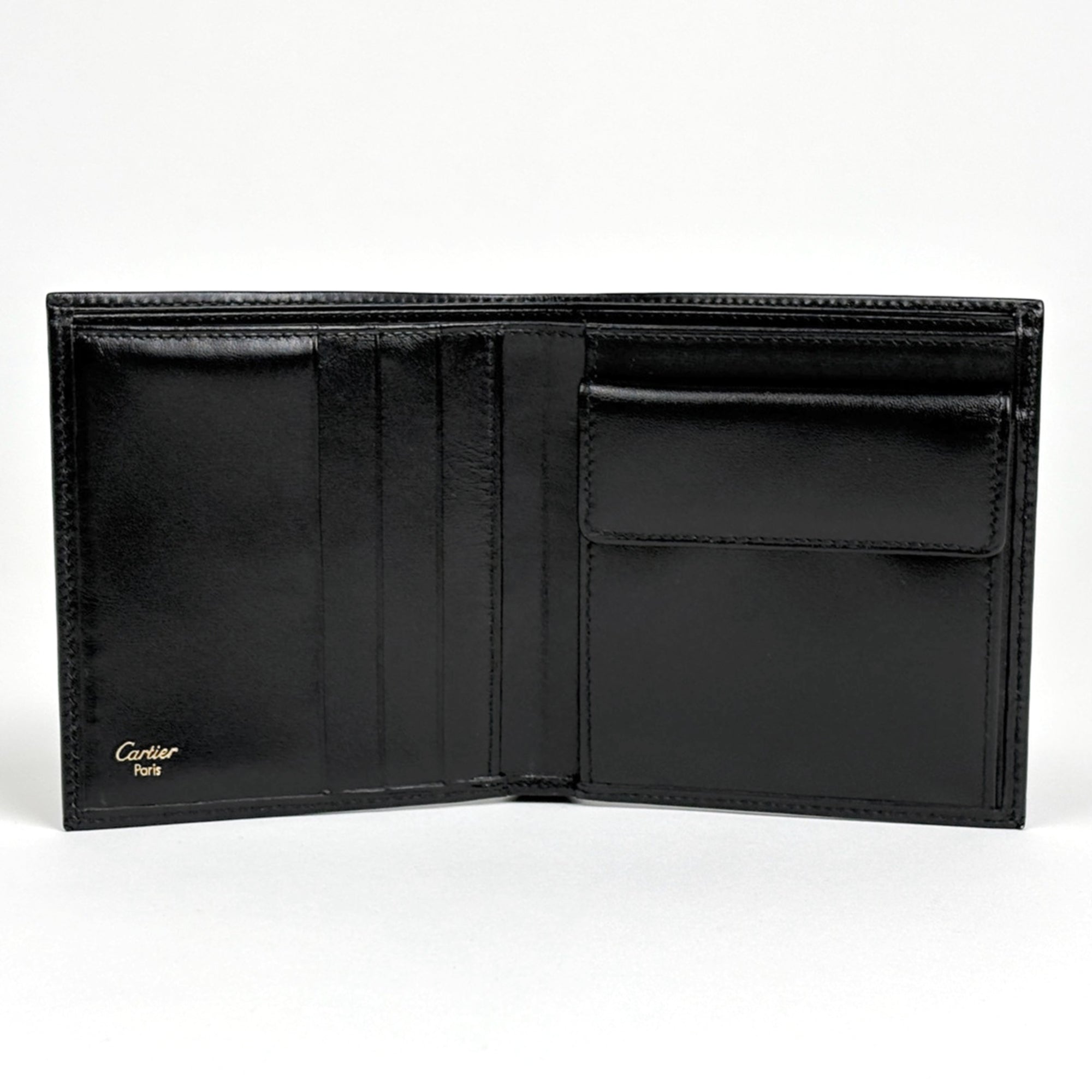 Cartier Black Leather Wallet (Bi-Fold) (Pre-Owned)
