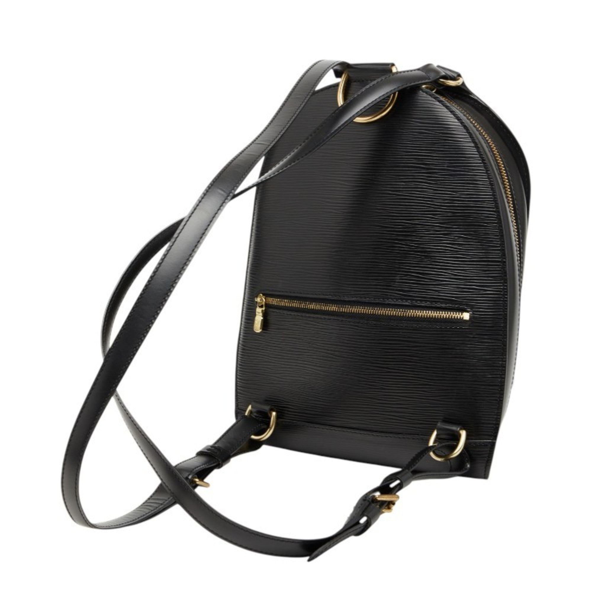 Louis Vuitton Black Noir Leather Backpack (Pre-Owned)