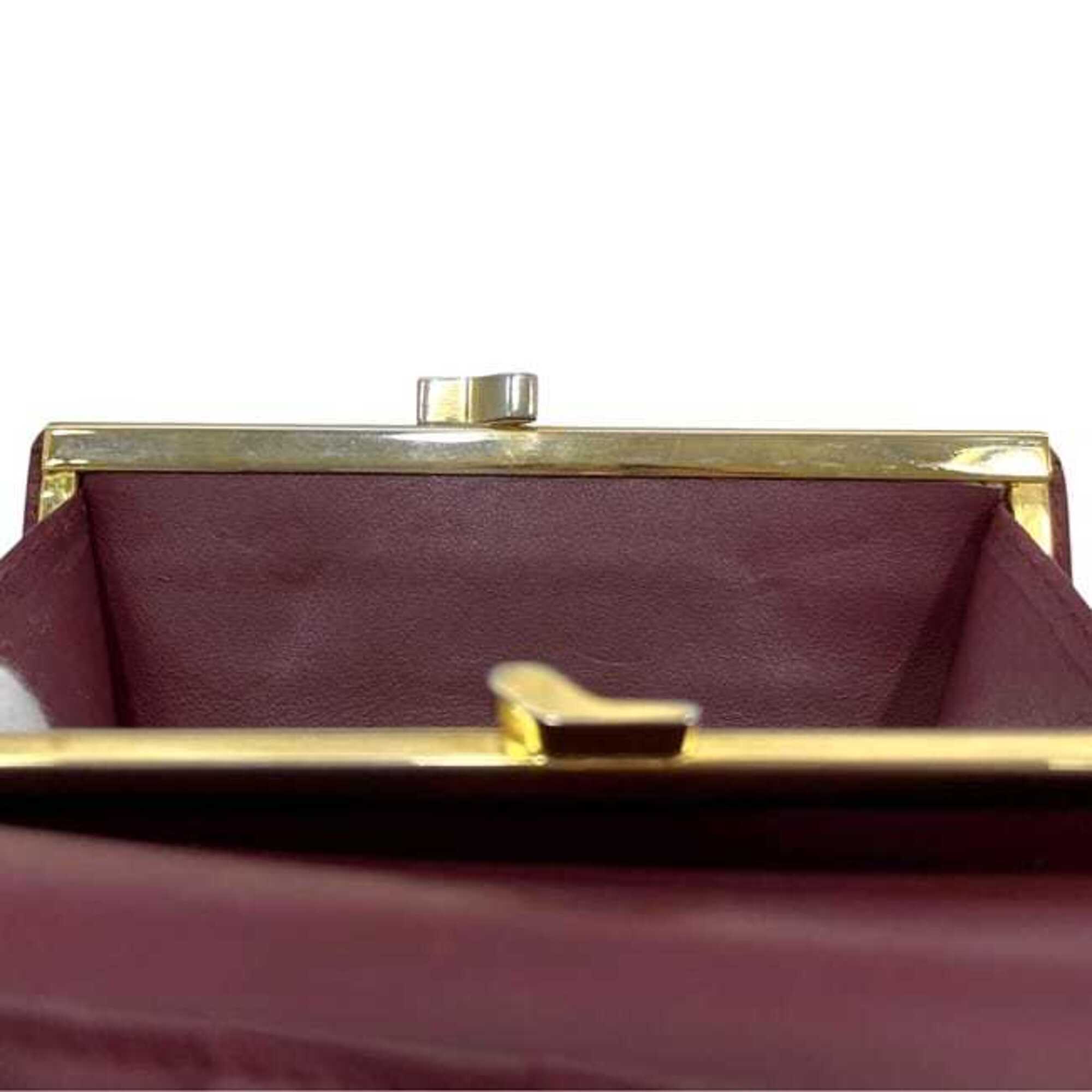 Cartier Bordeaux Leather Wallet (Tri-Fold) (Pre-Owned)
